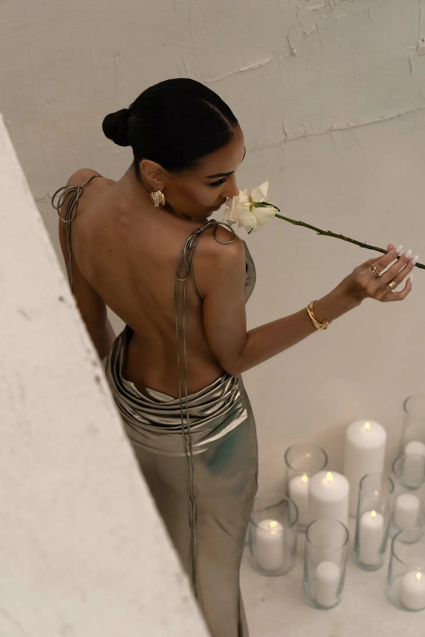 Light Gold Heart of Gold Maxi Dress JLUXLABEL