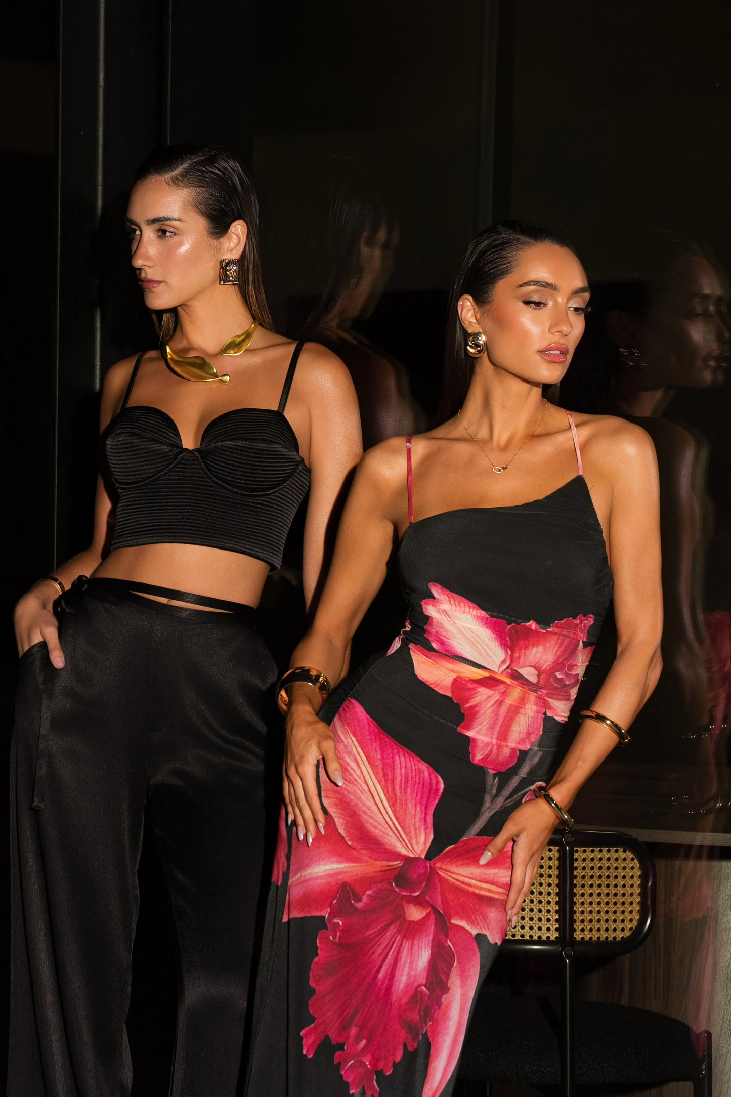 Black Floral Fleur De Lune Maxi Dress JLUXLABEL