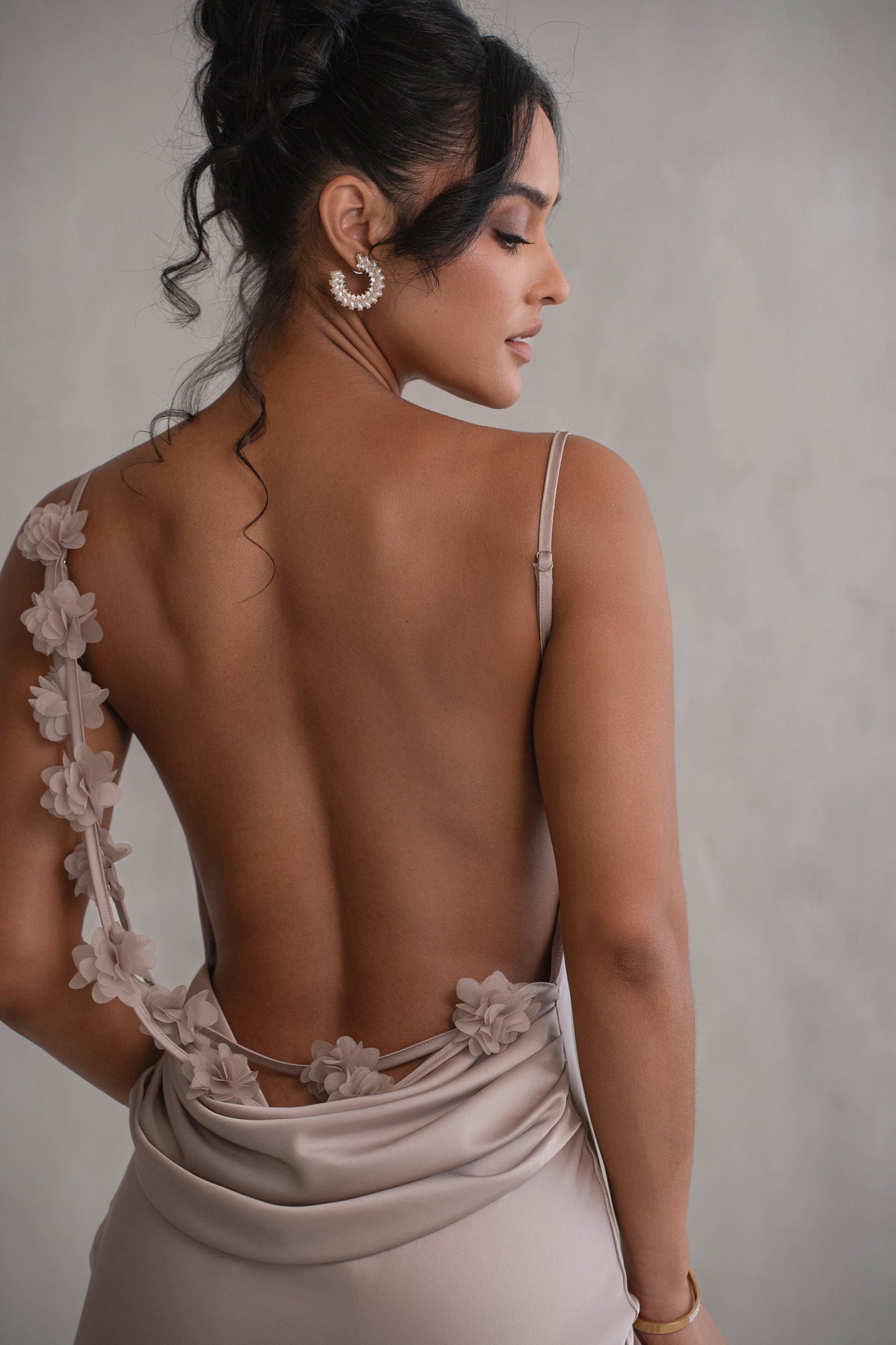 Bronze Down The Aisle Satin Gown