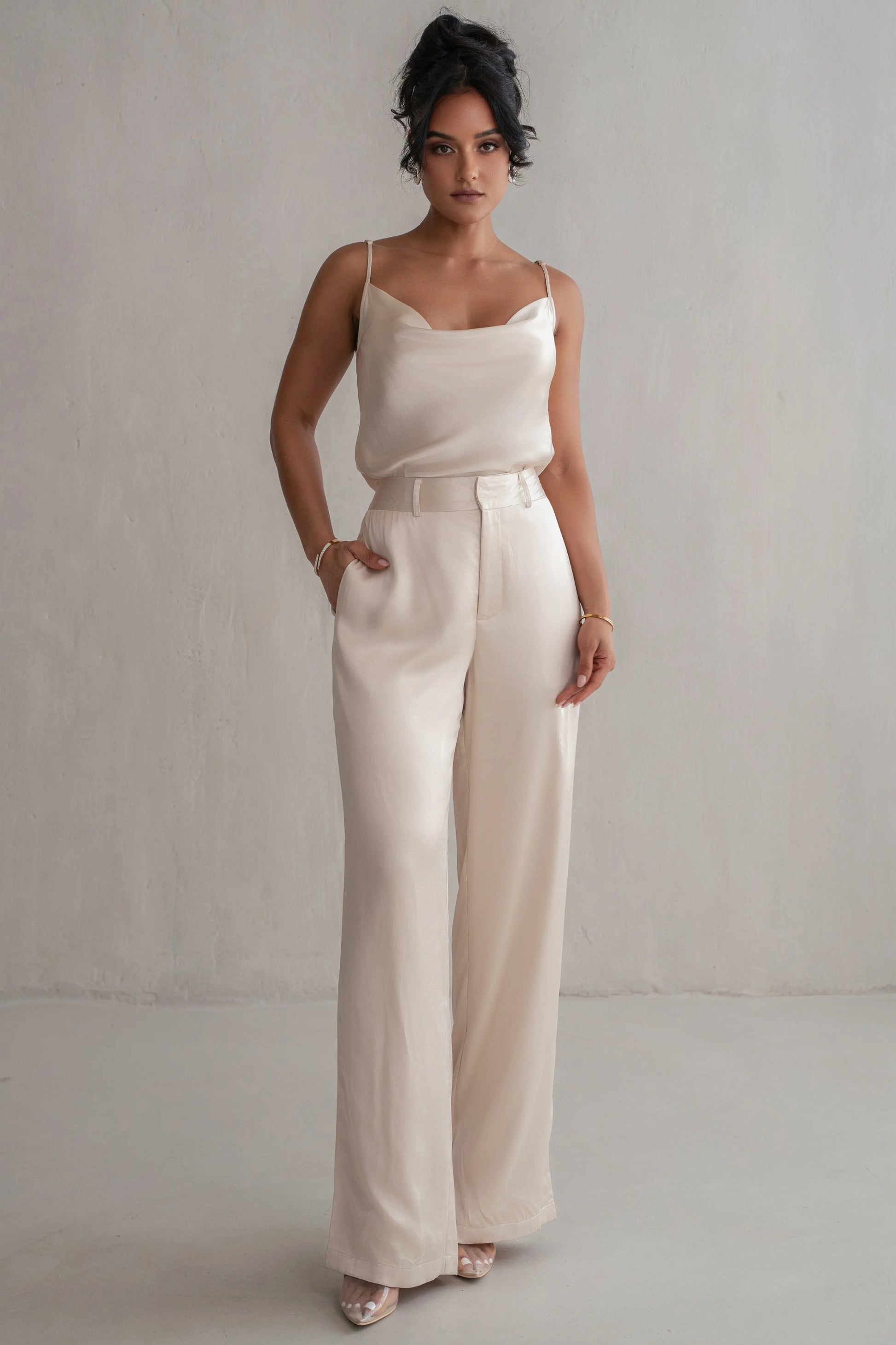 Champagne Amour Satin Top JLUXLABEL
