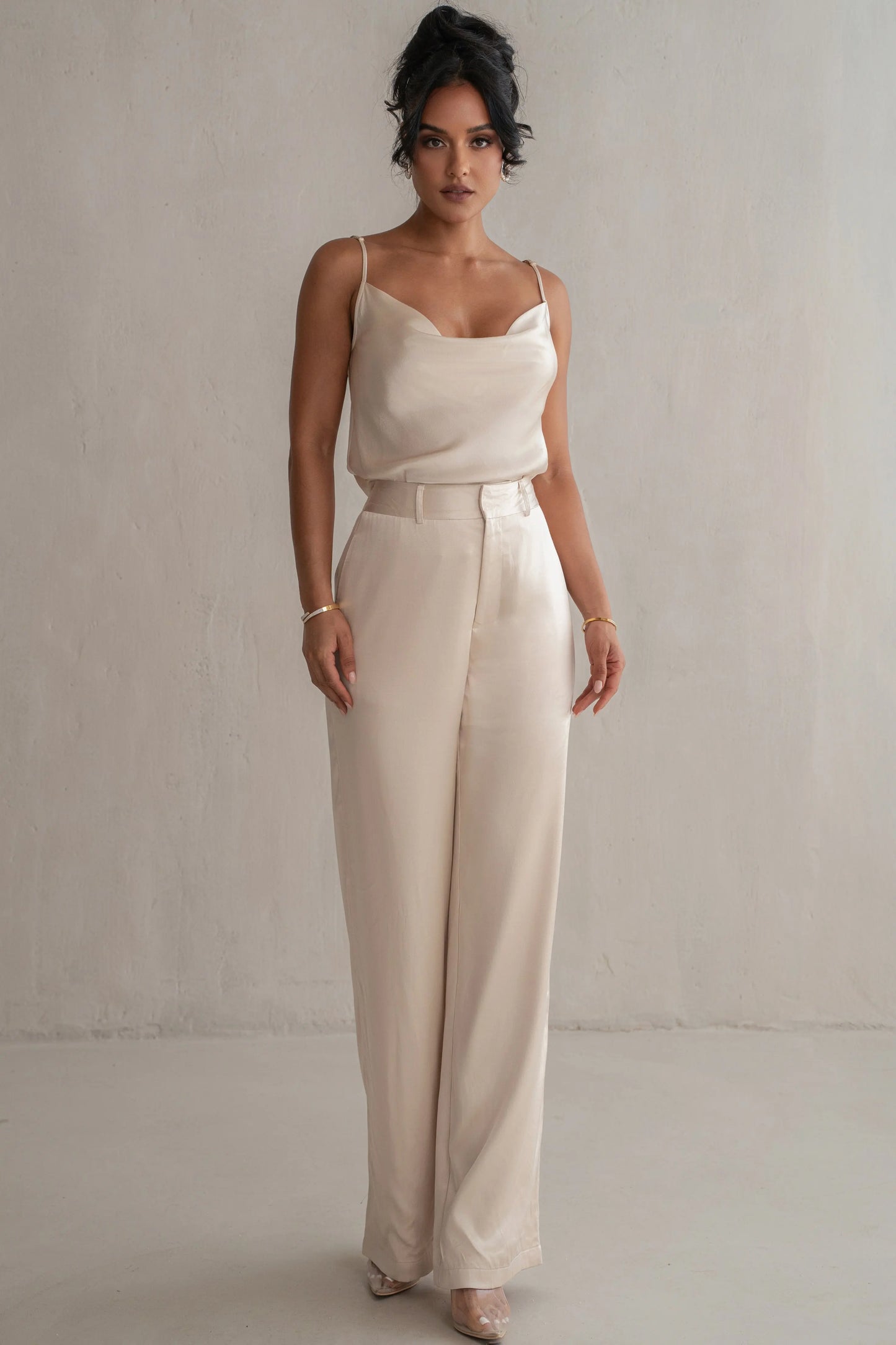 Champagne Amour Satin Top JLUXLABEL