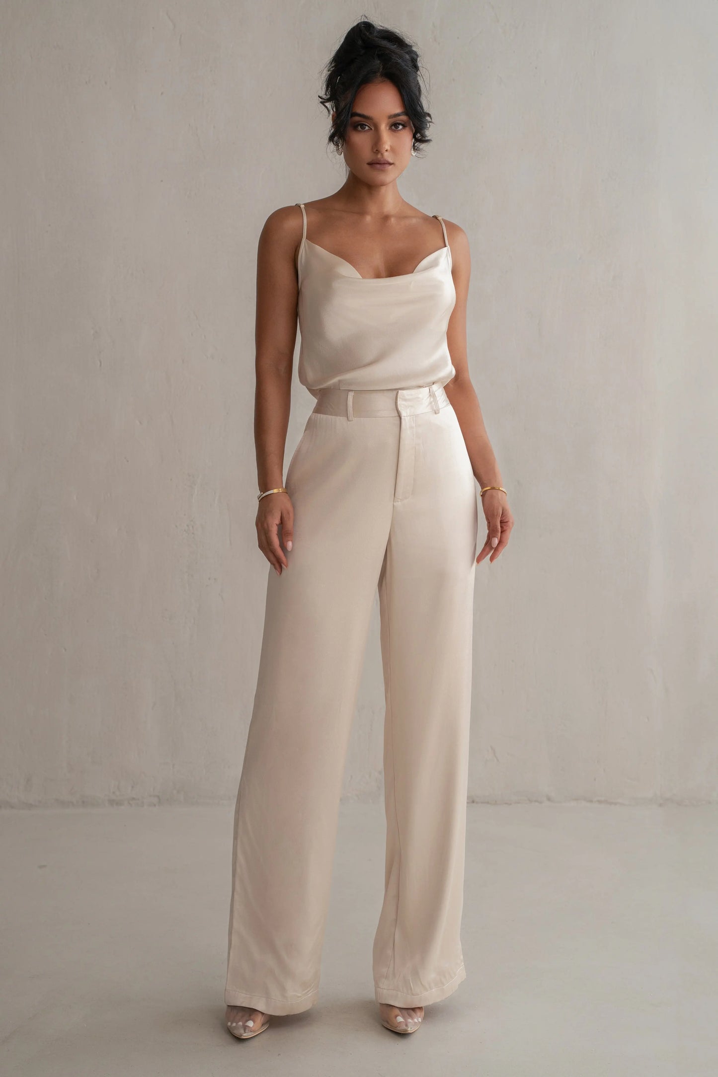 Champagne Amour Satin Top JLUXLABEL