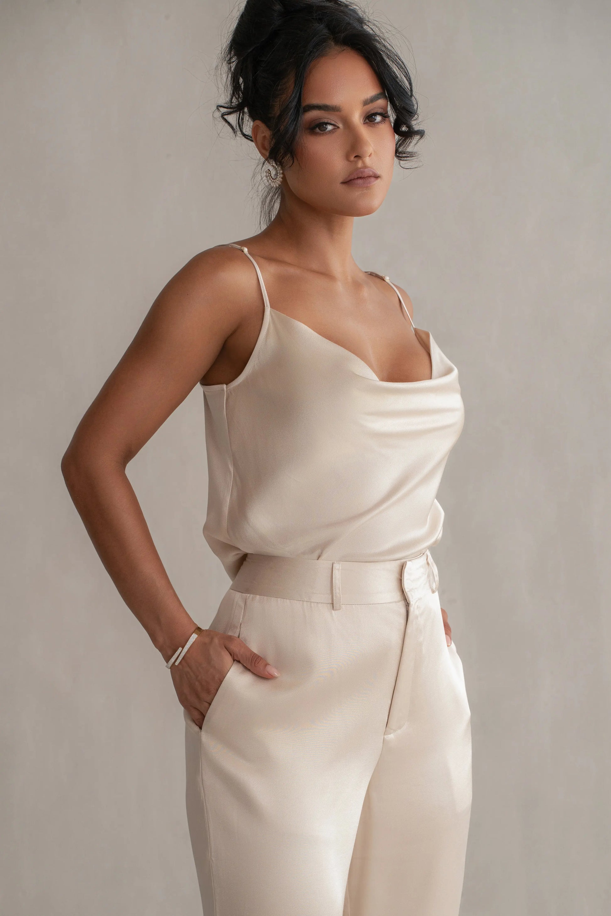 Champagne Amour Satin Top JLUXLABEL