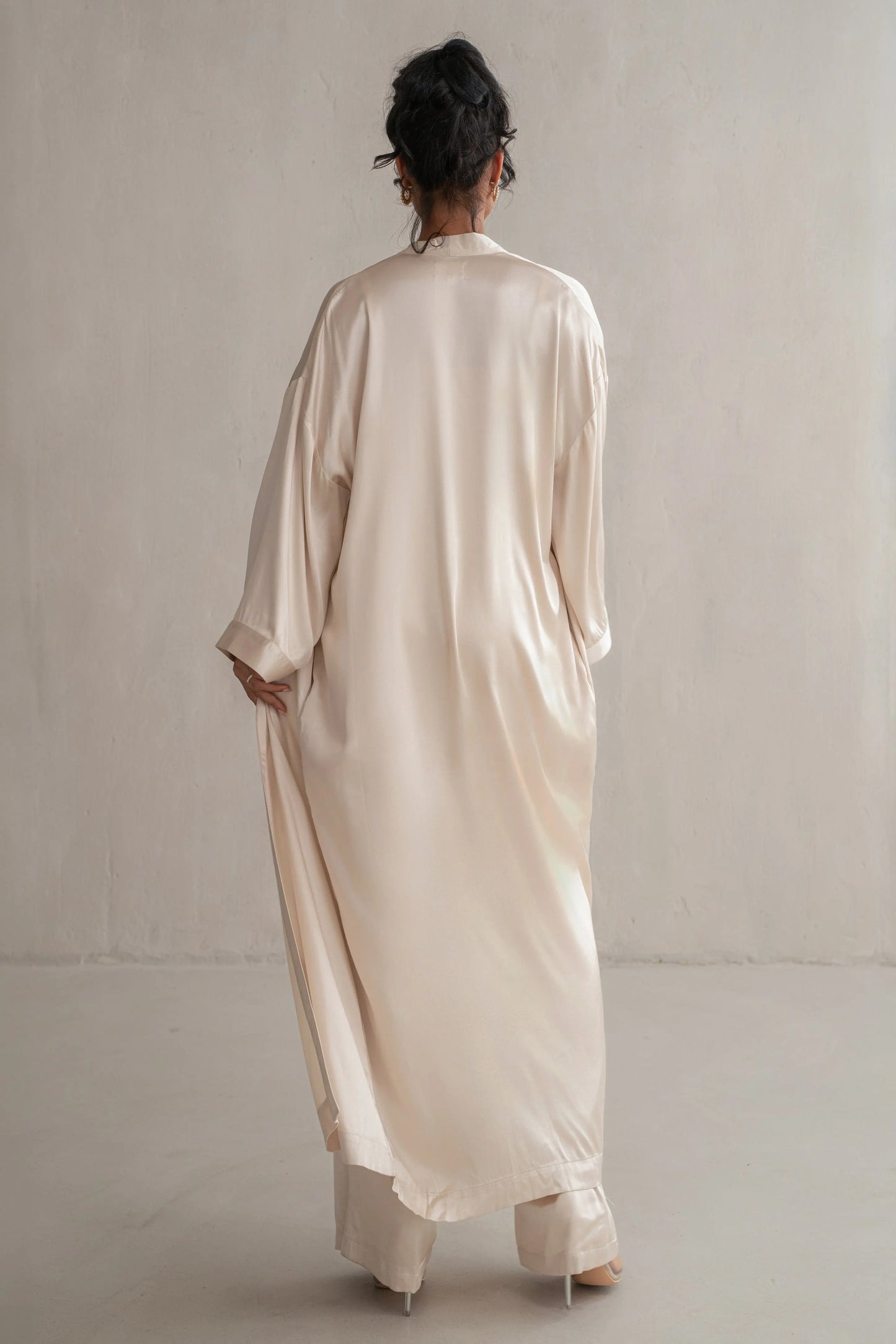 Champagne Forever And Always Satin Robe JLUXLABEL