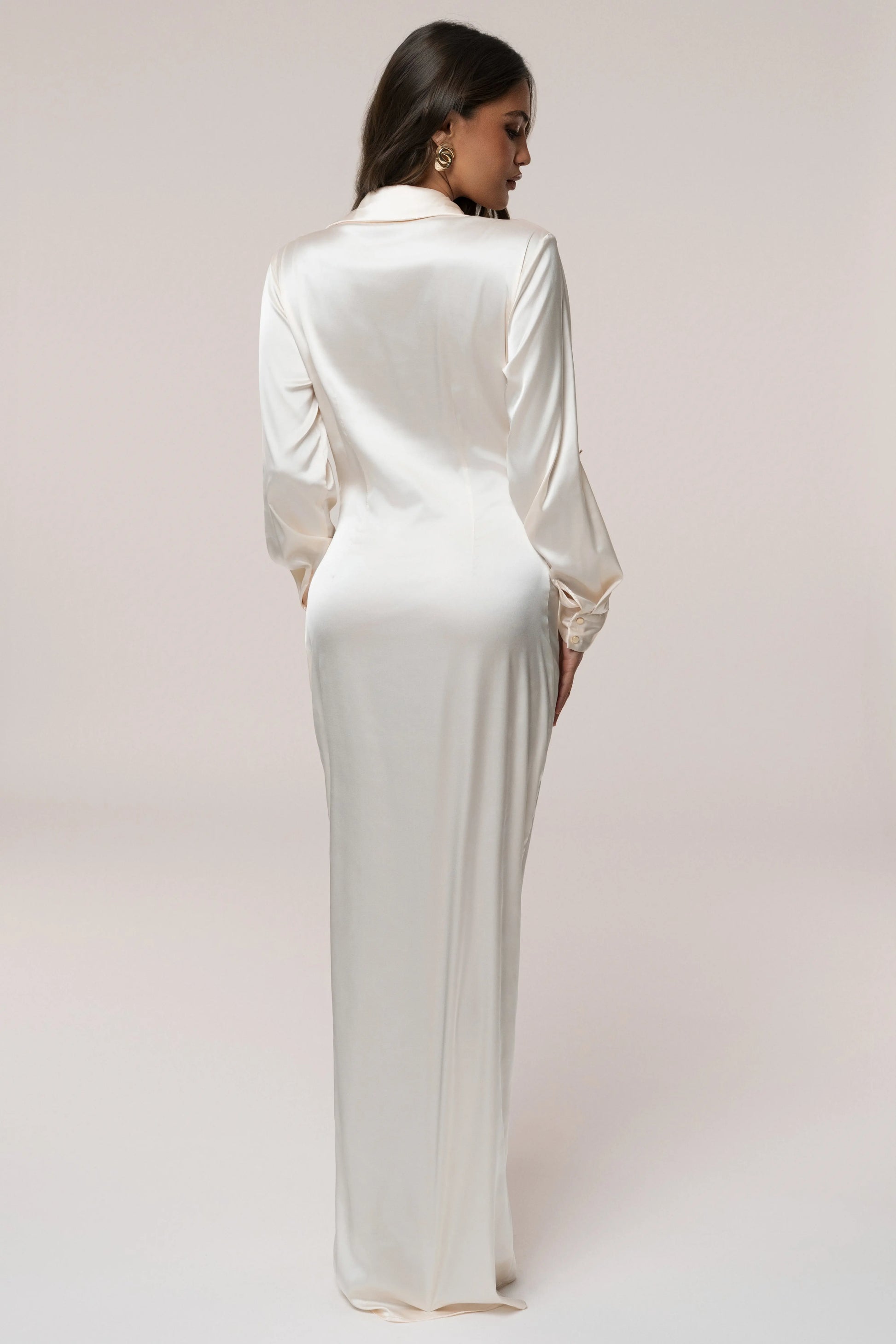 White Arabella Satin Maxi Dress JLUXLABEL