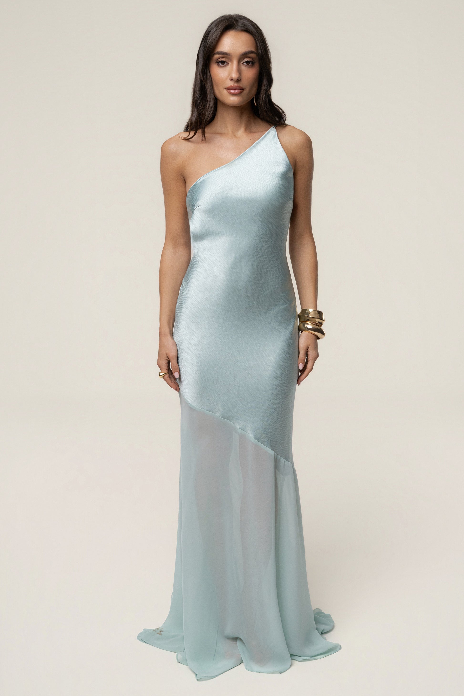 Blue Olivia  One Shoulder Maxi Dress JLUXLABEL