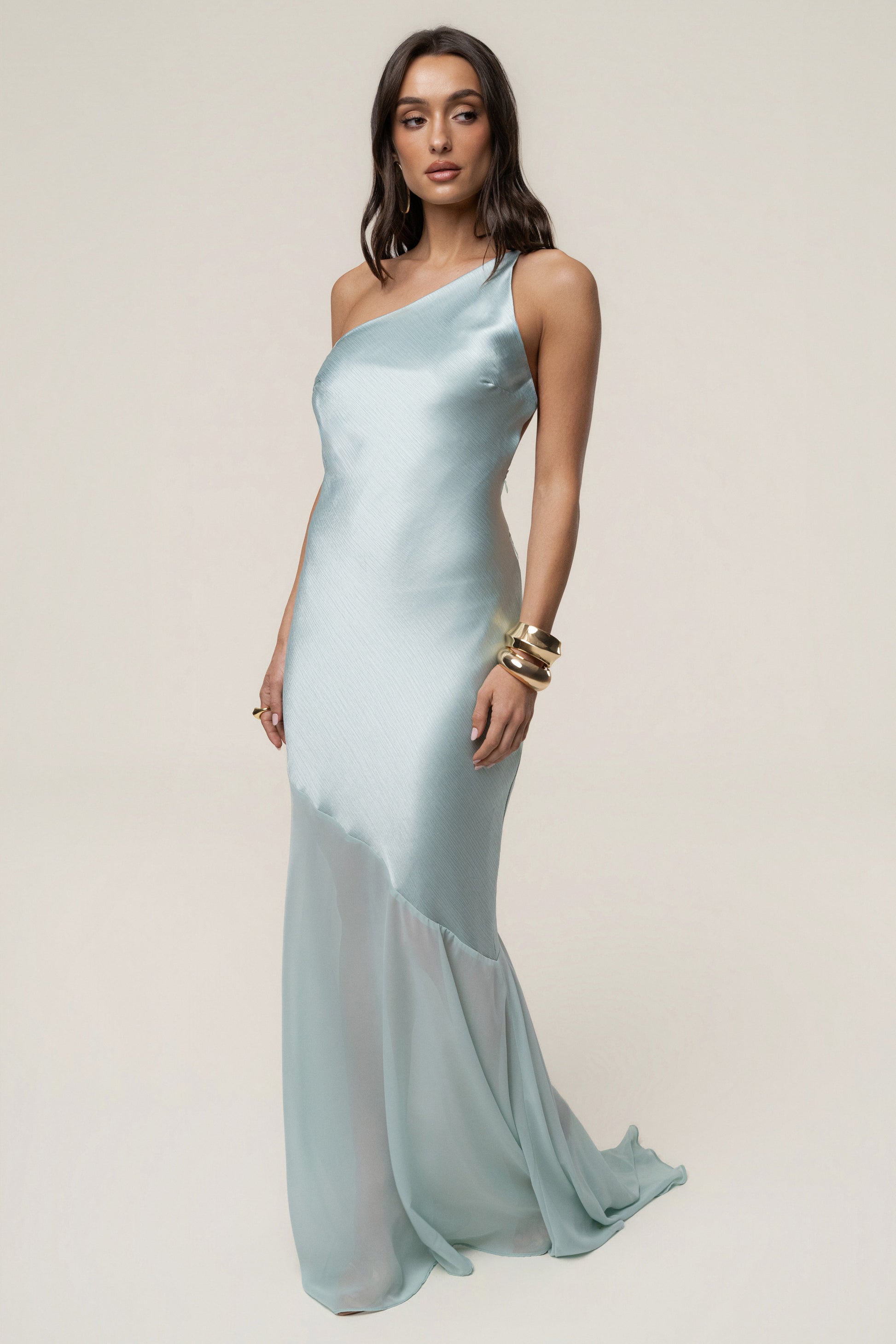Blue Olivia  One Shoulder Maxi Dress JLUXLABEL