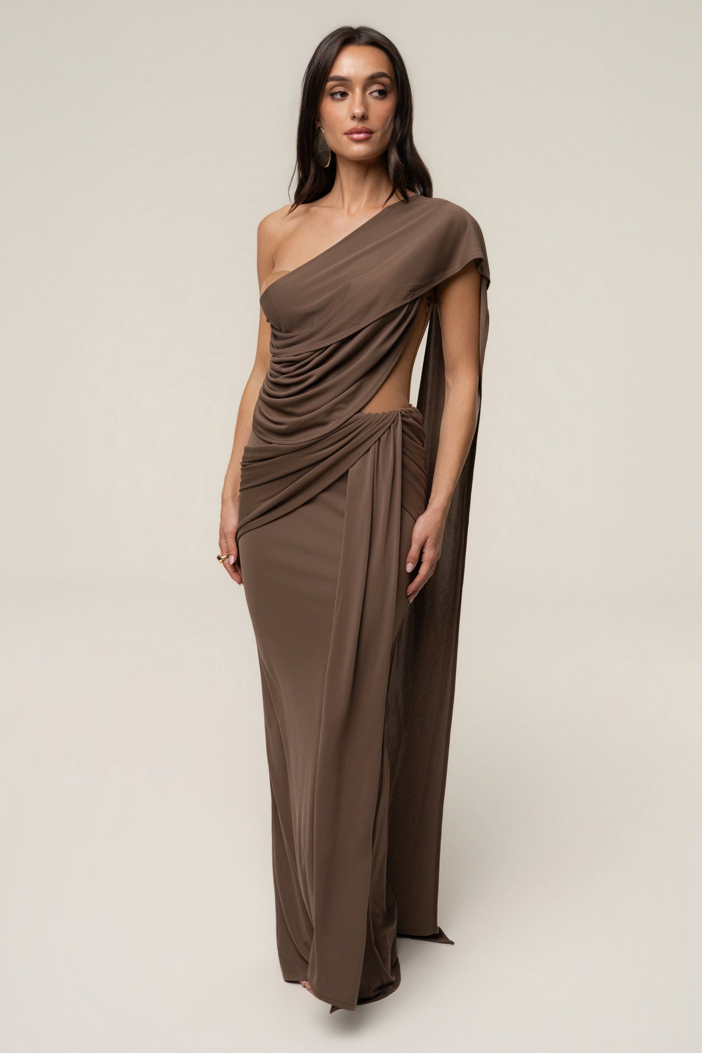 Dark Taupe Empress of Hearts Maxi Gown JLUXLABEL