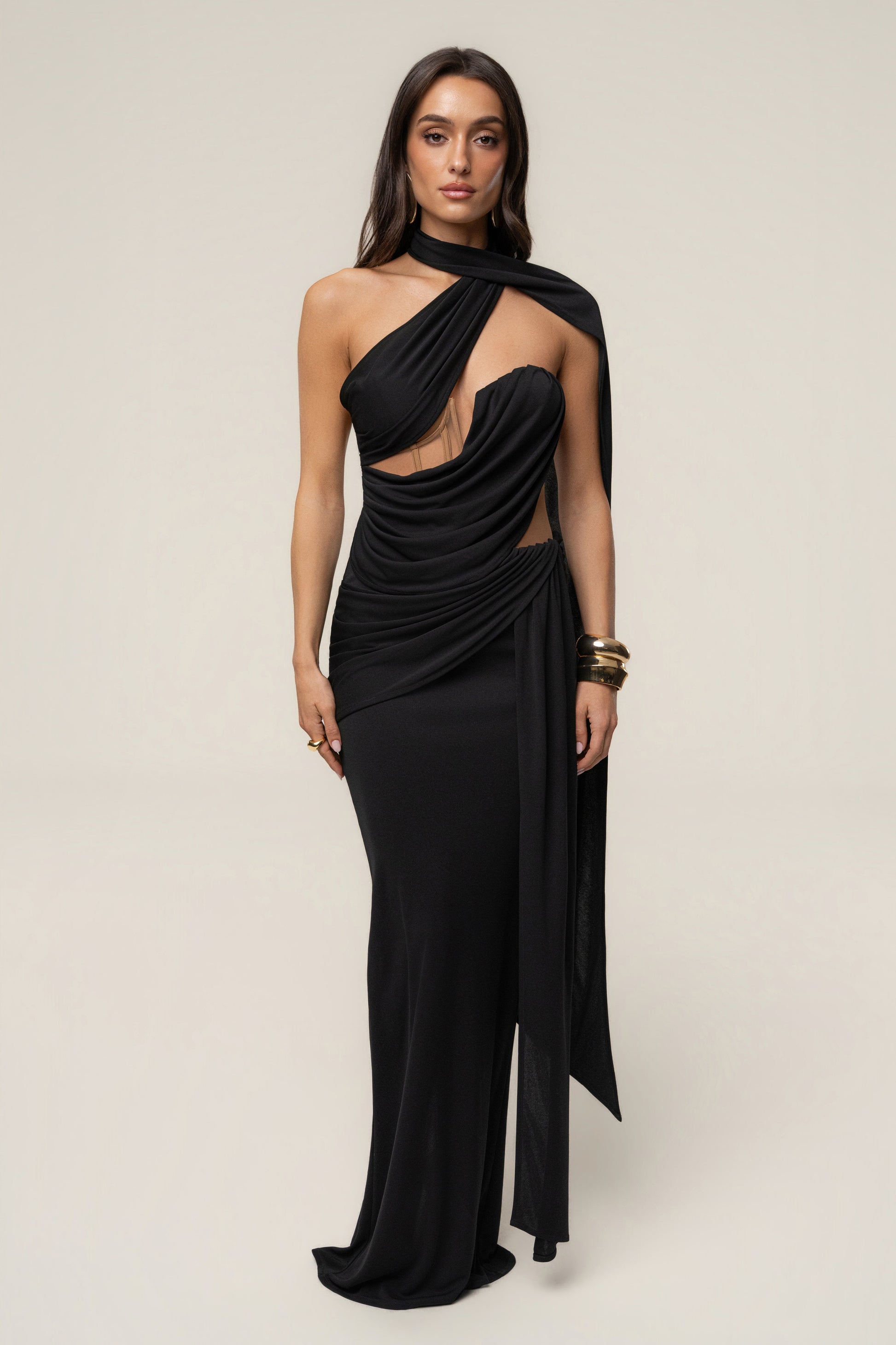 Black Empress of Hearts Maxi Gown JLUXLABEL