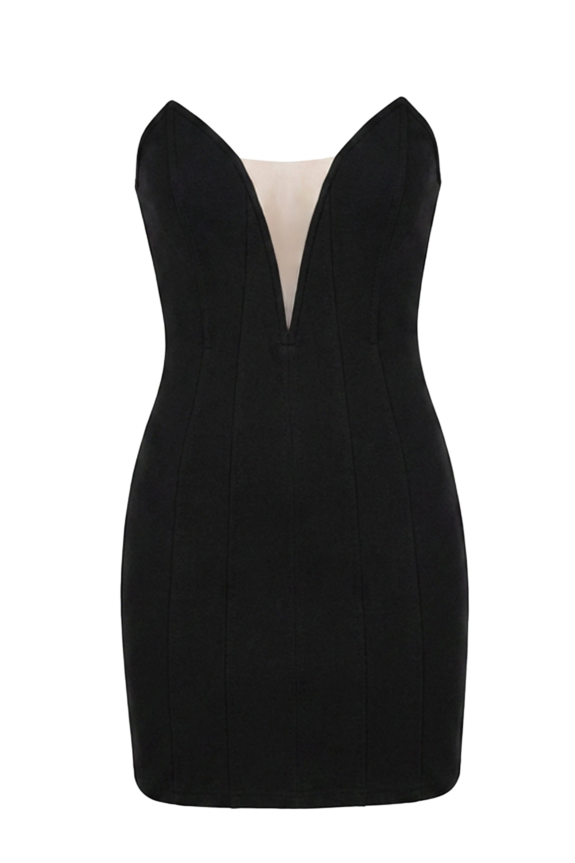 Black Gilded Radiance Mini Dress JLUXLABEL