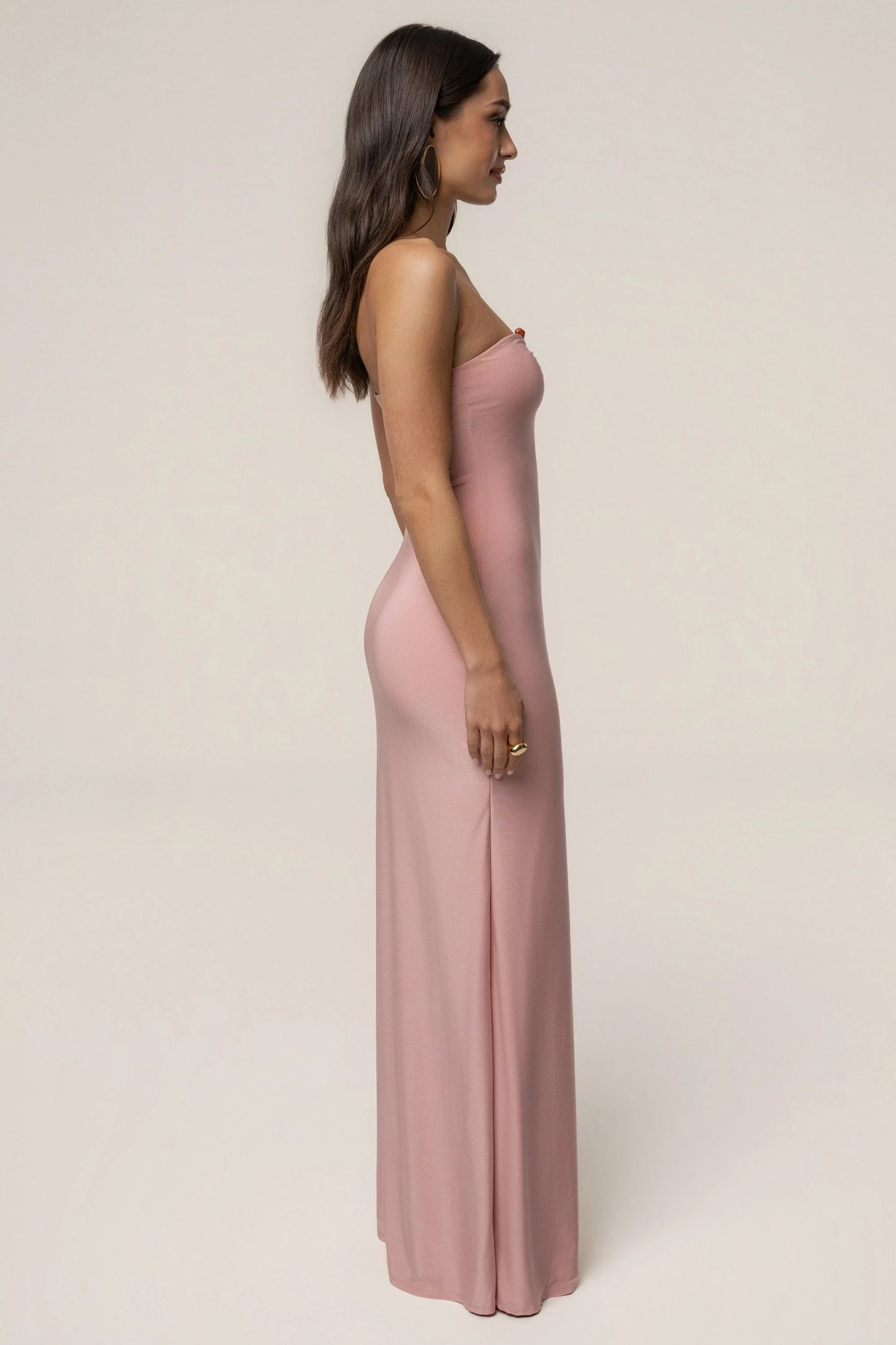 Dusty Rose Drift Serenity Maxi Dress JLUXLABEL