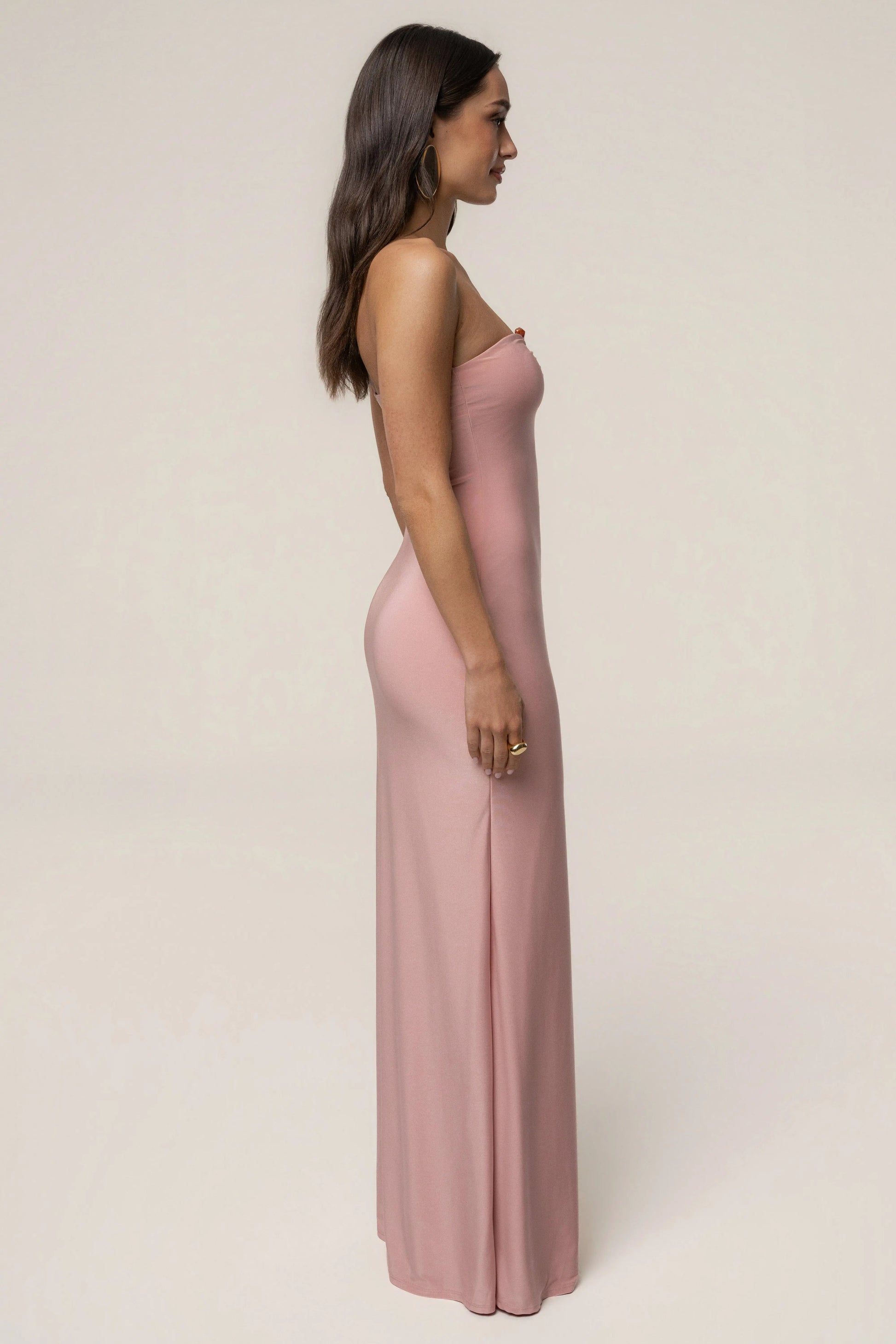 Dusty Rose Drift Serenity Maxi Dress JLUXLABEL