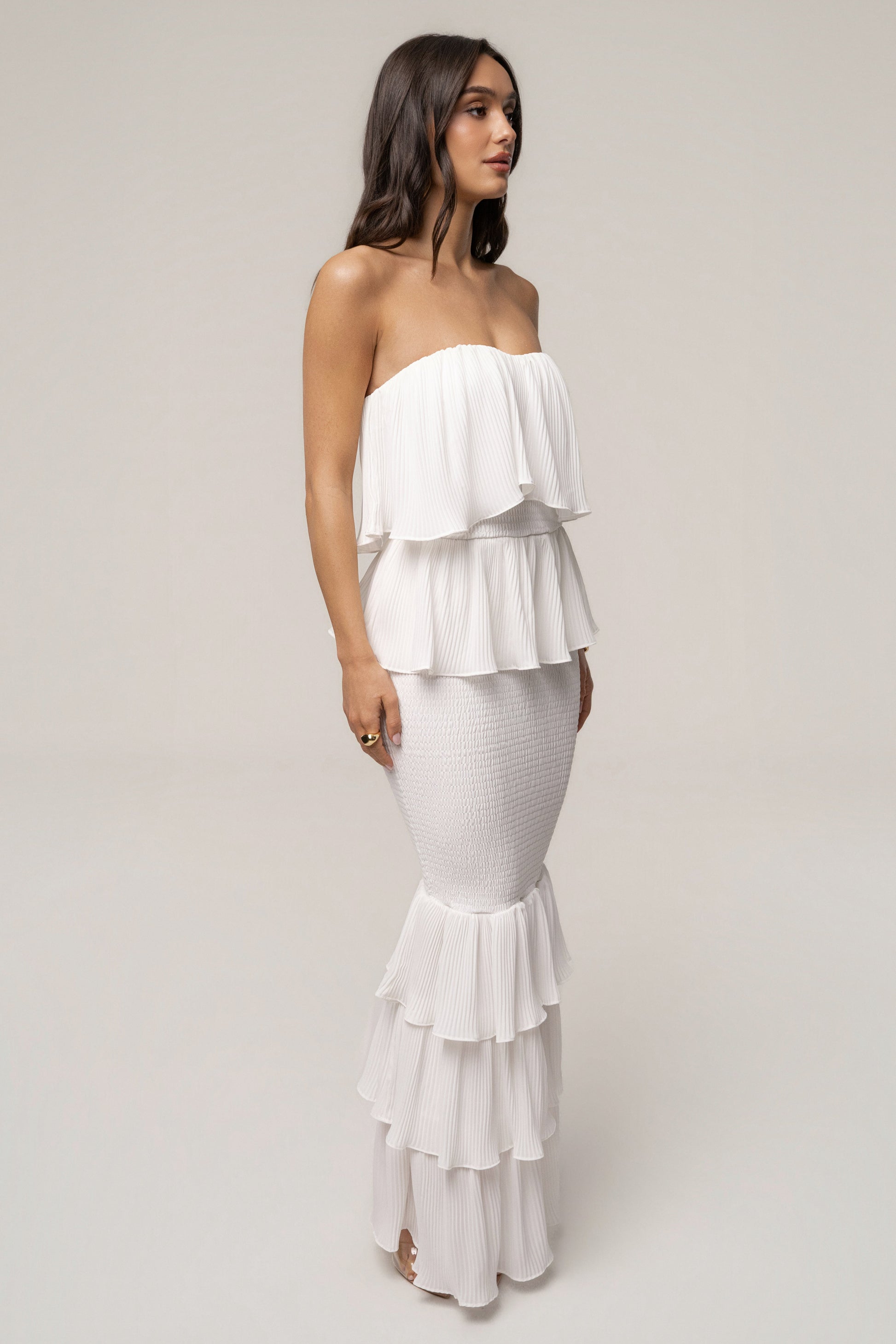 Ivory Casa Blanca Ruffle Dress JLUXLABEL