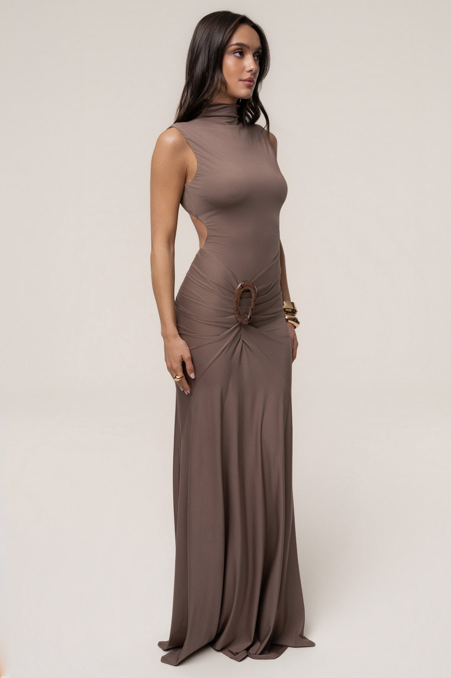 Mocha Kora Sleeveless Maxi Dress JLUXLABEL