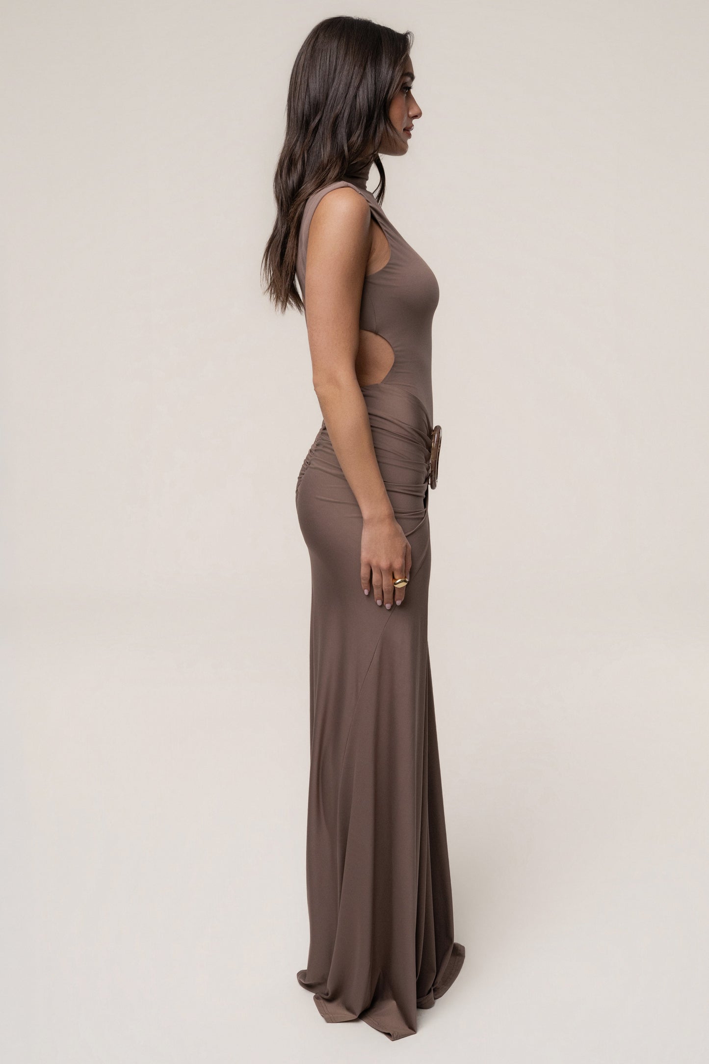 Mocha Kora Sleeveless Maxi Dress JLUXLABEL
