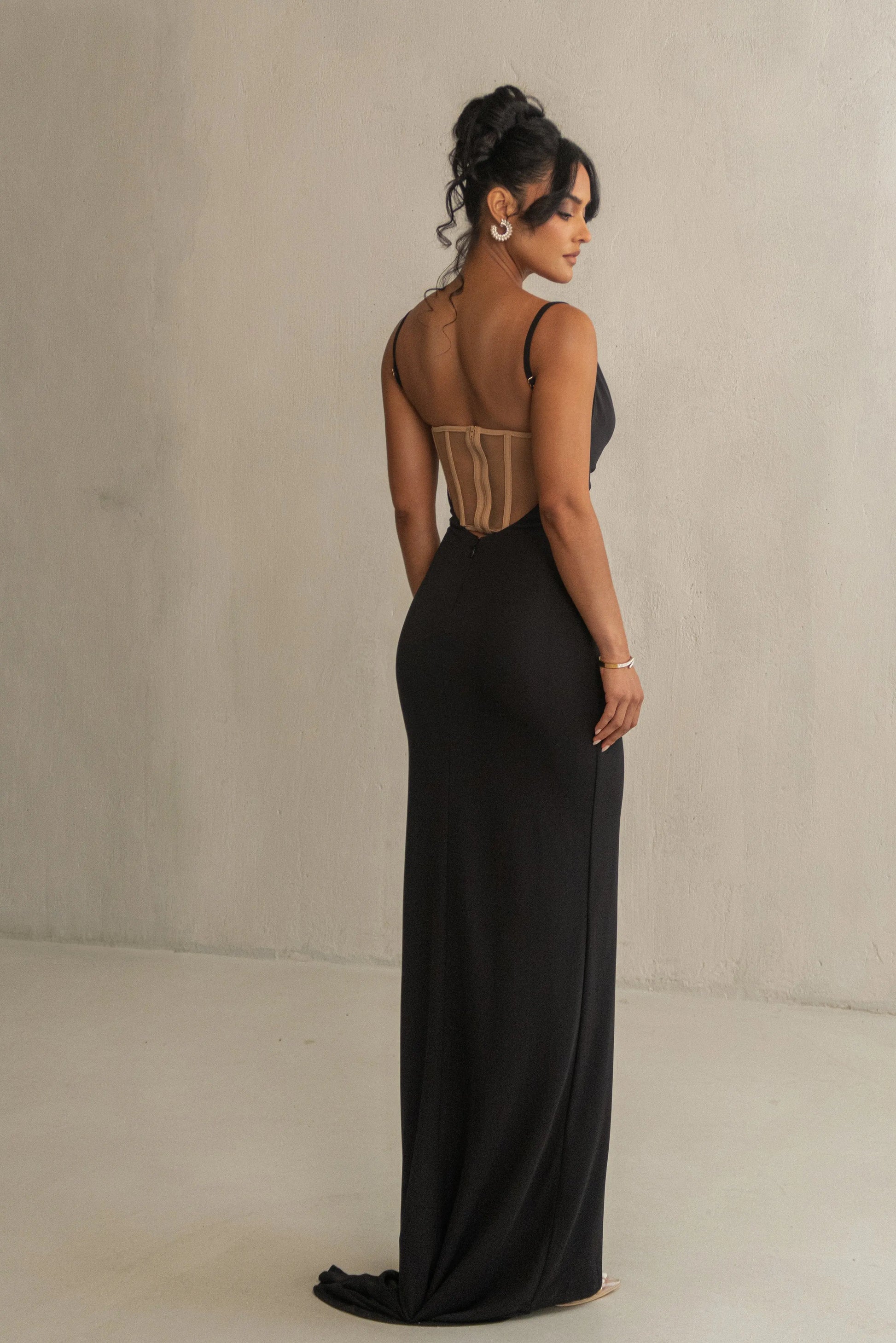 Black Until Forever Maxi Dress JLUXLABEL