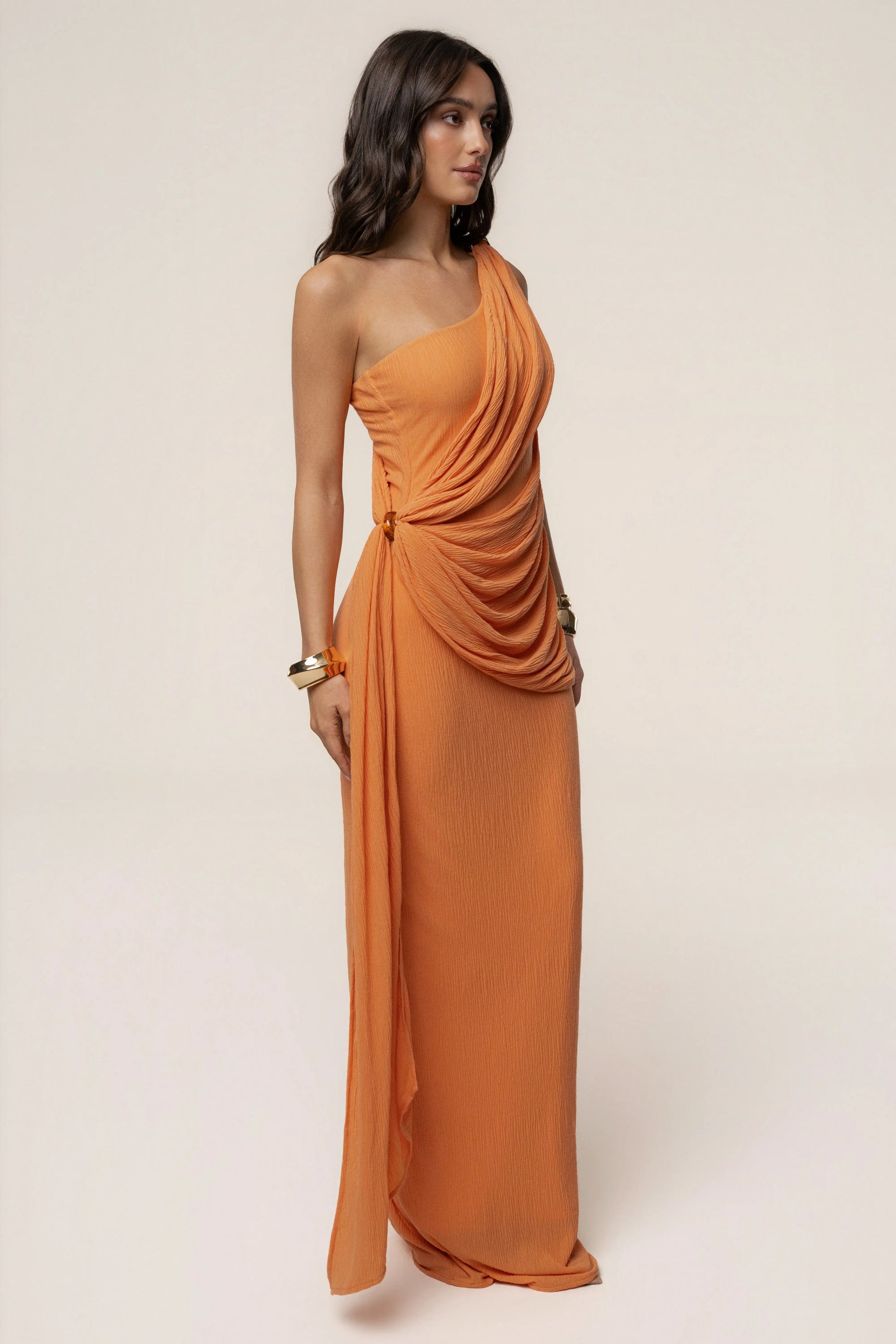 Coral Rich Mocha Wrap Dress JLUXLABEL