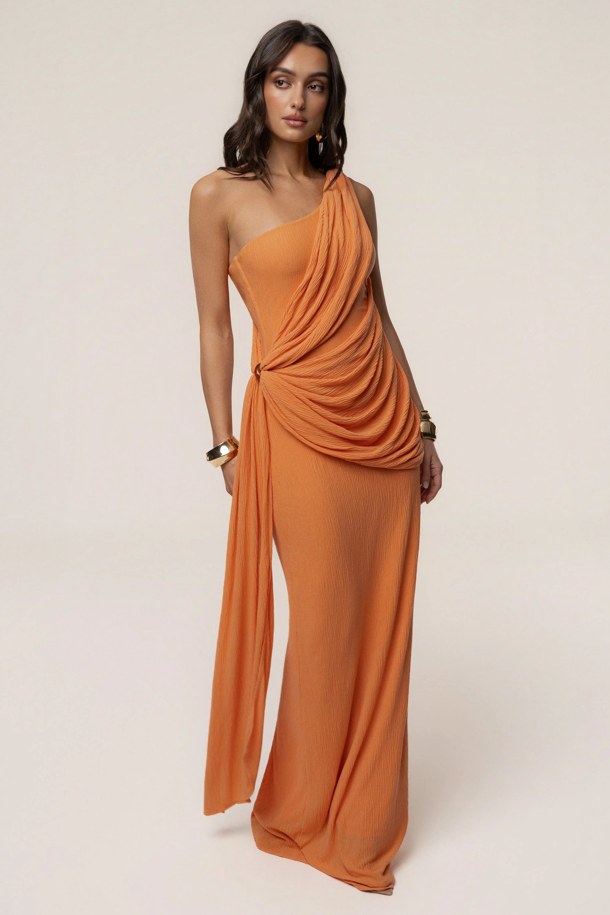 Coral Rich Mocha Wrap Dress JLUXLABEL