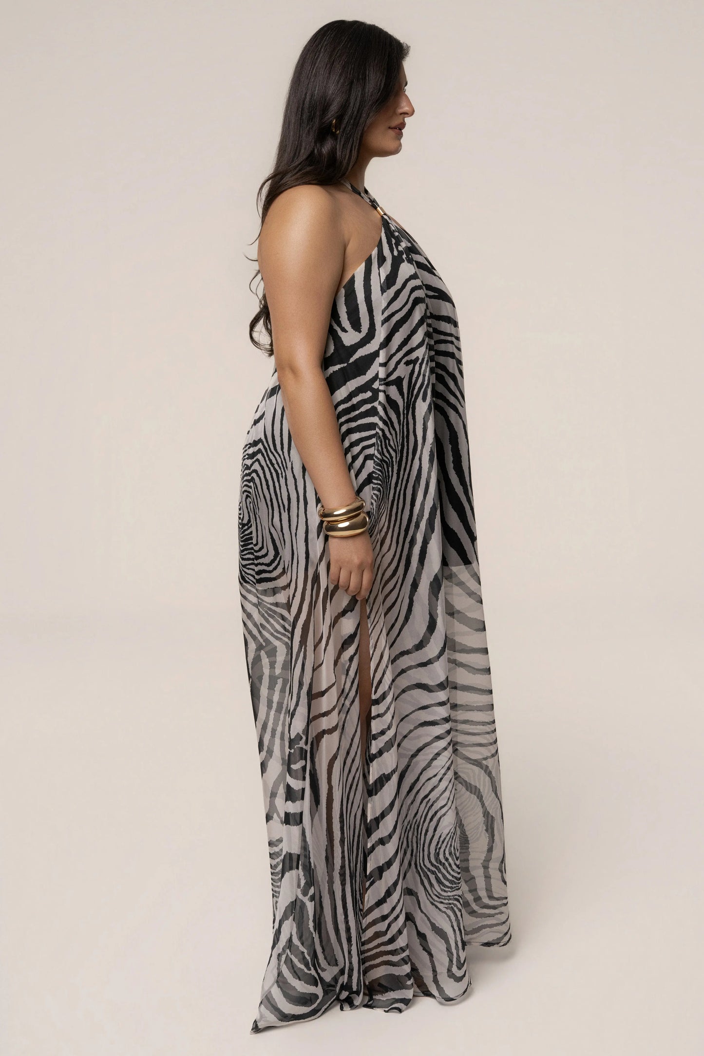 PRE-ORDER Zebra Print Jolene Halter Dress JLUXLABEL