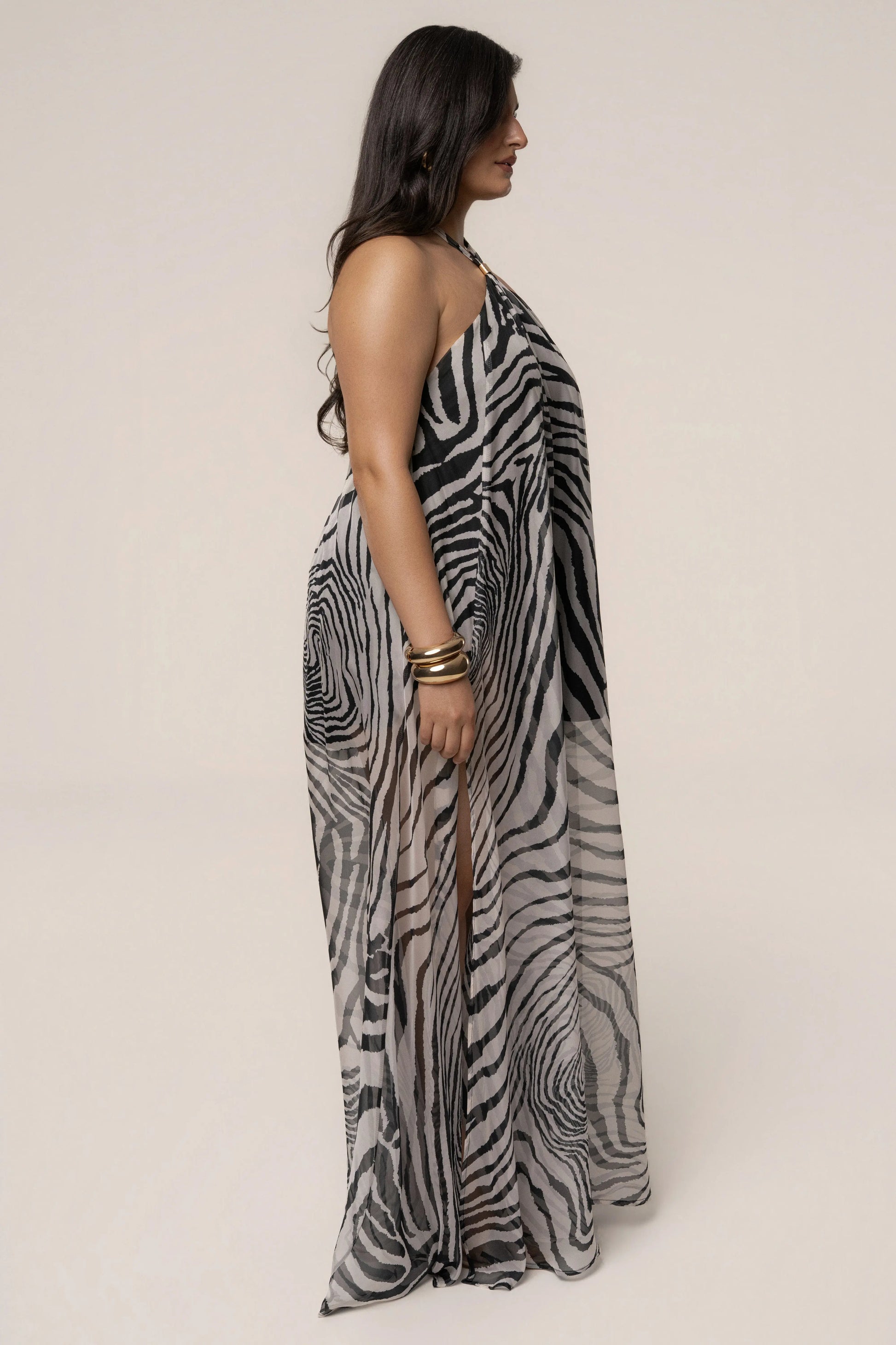 PRE-ORDER Zebra Print Jolene Halter Dress JLUXLABEL