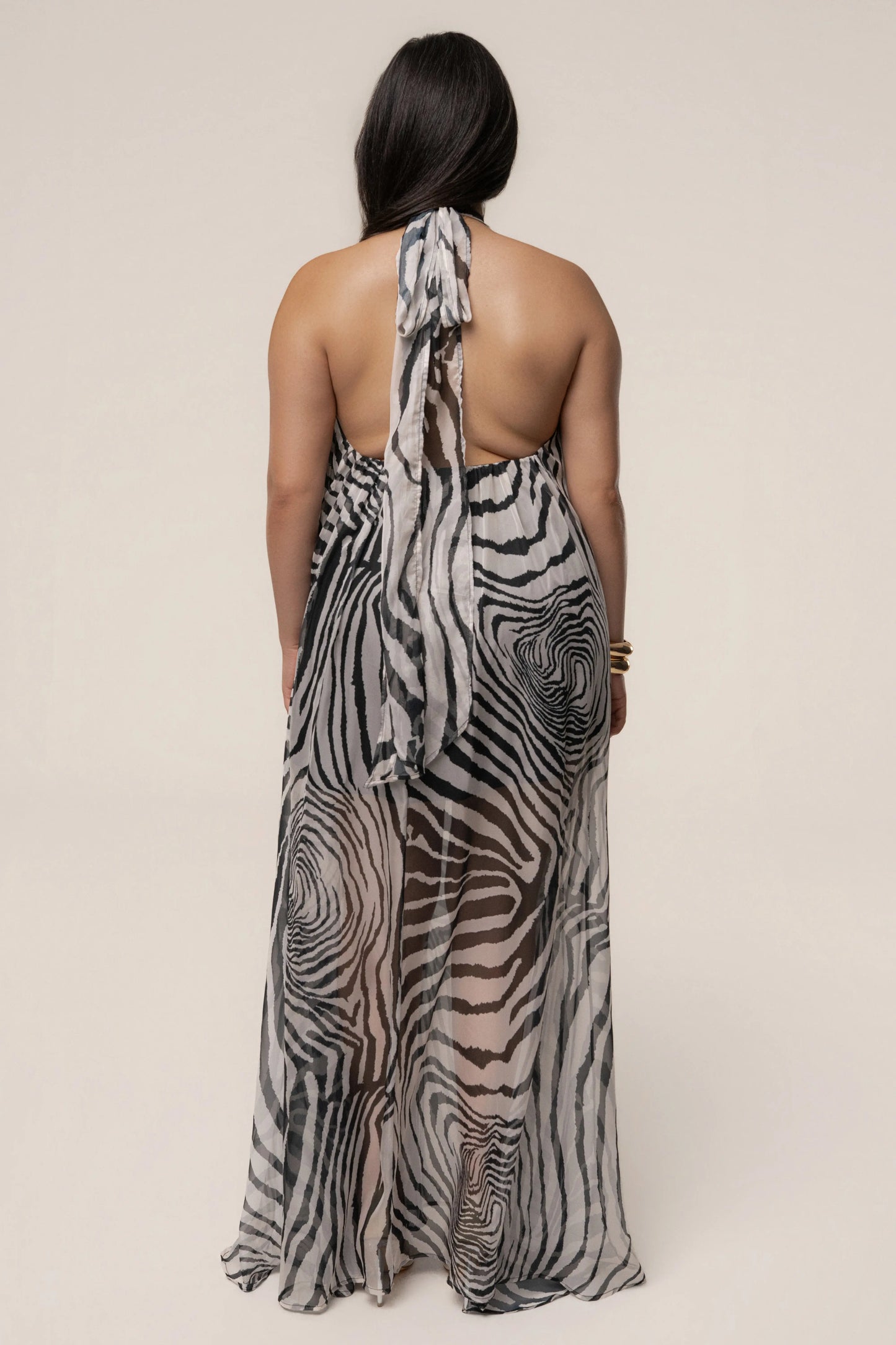 PRE-ORDER Zebra Print Jolene Halter Dress JLUXLABEL
