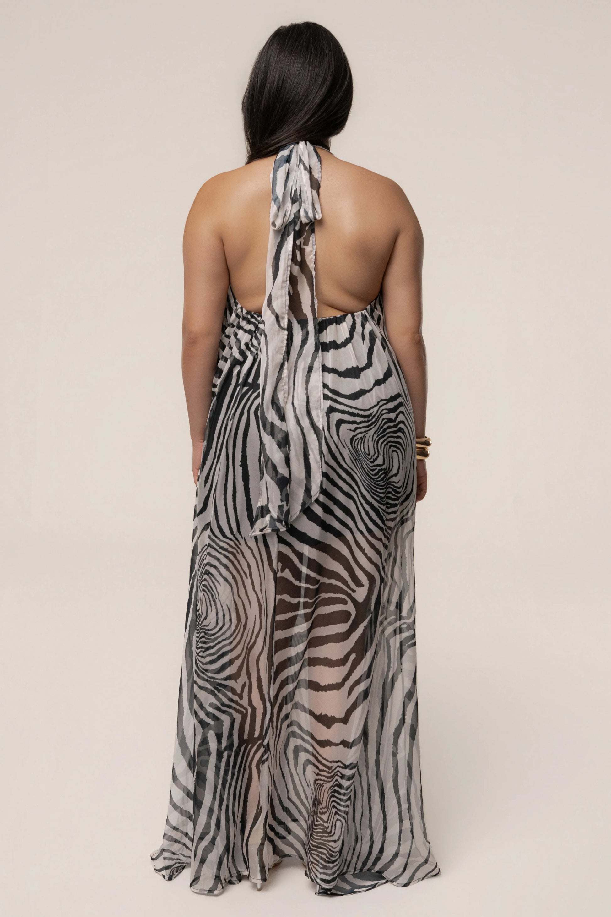 PRE-ORDER Zebra Print Jolene Halter Dress JLUXLABEL