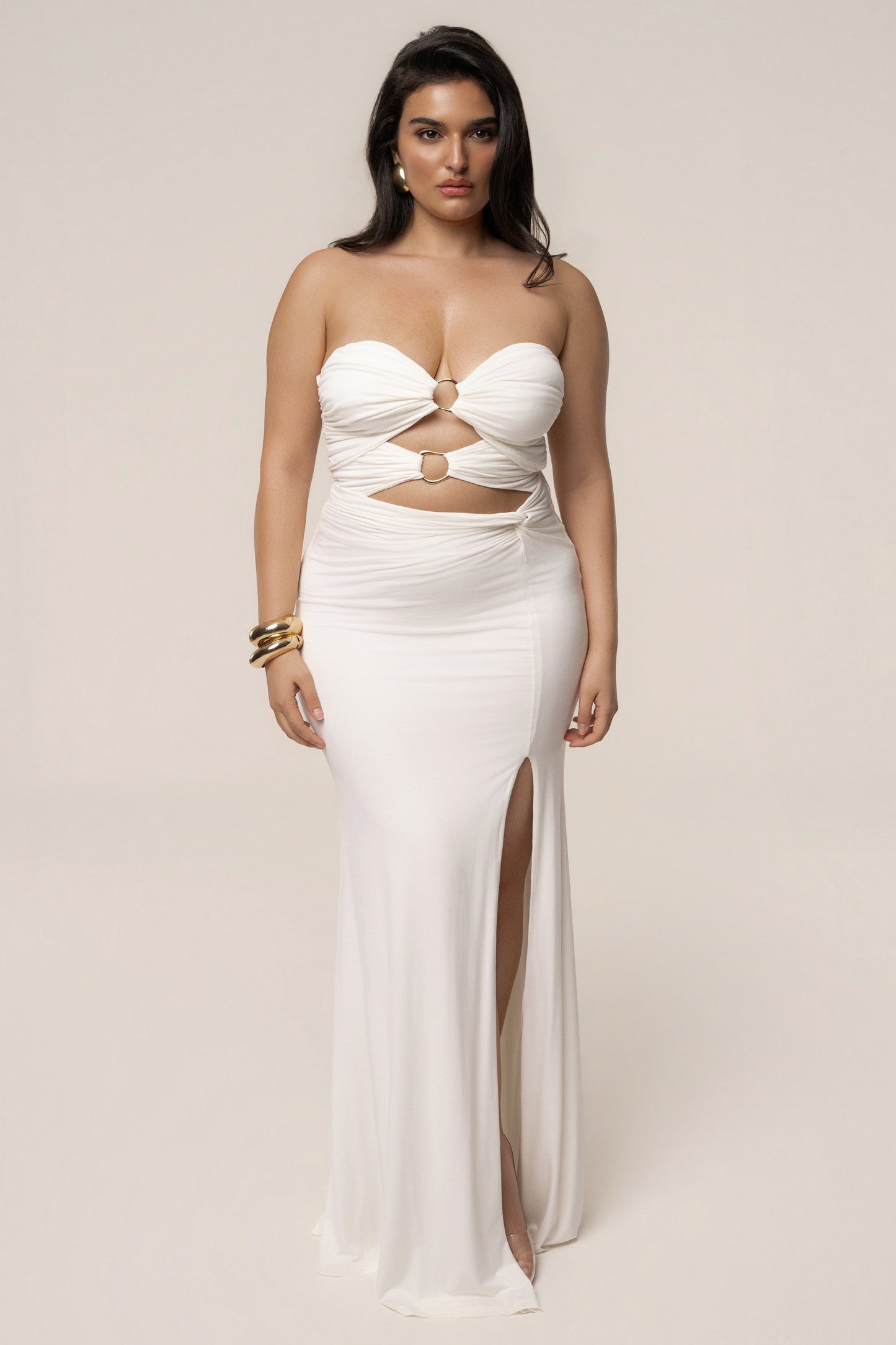 Ivory Athena Cutout Maxi Dress JLUXLABEL