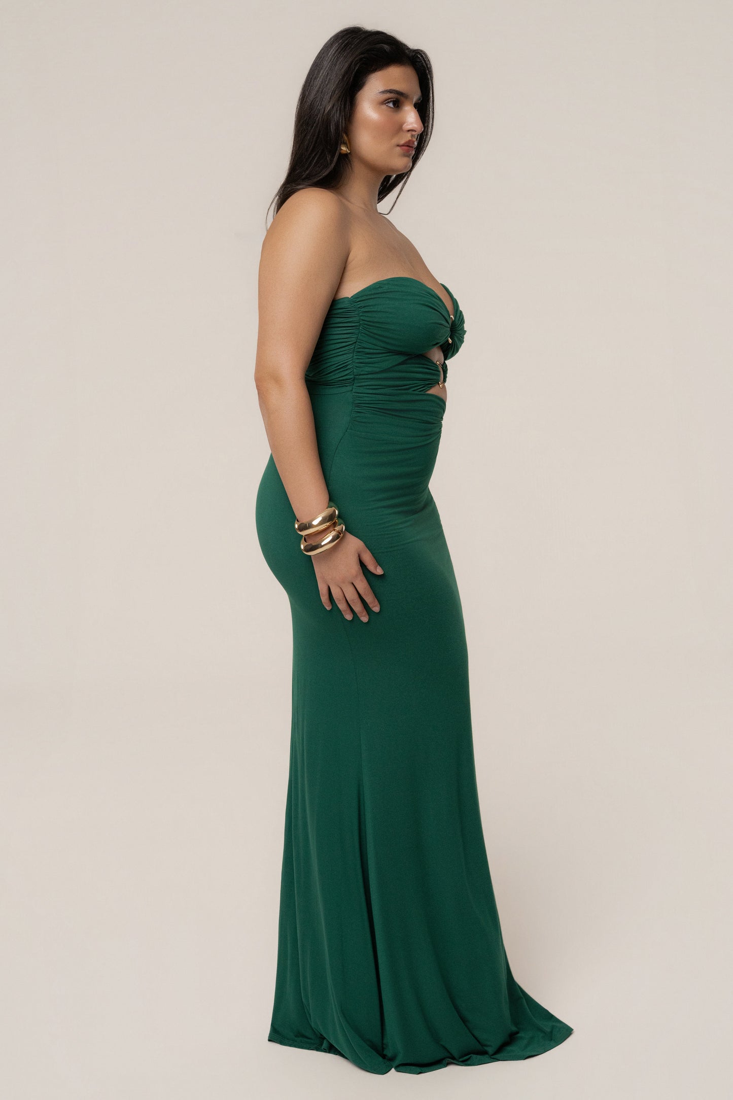 Green Athena Cutout Maxi Dress JLUXLABEL