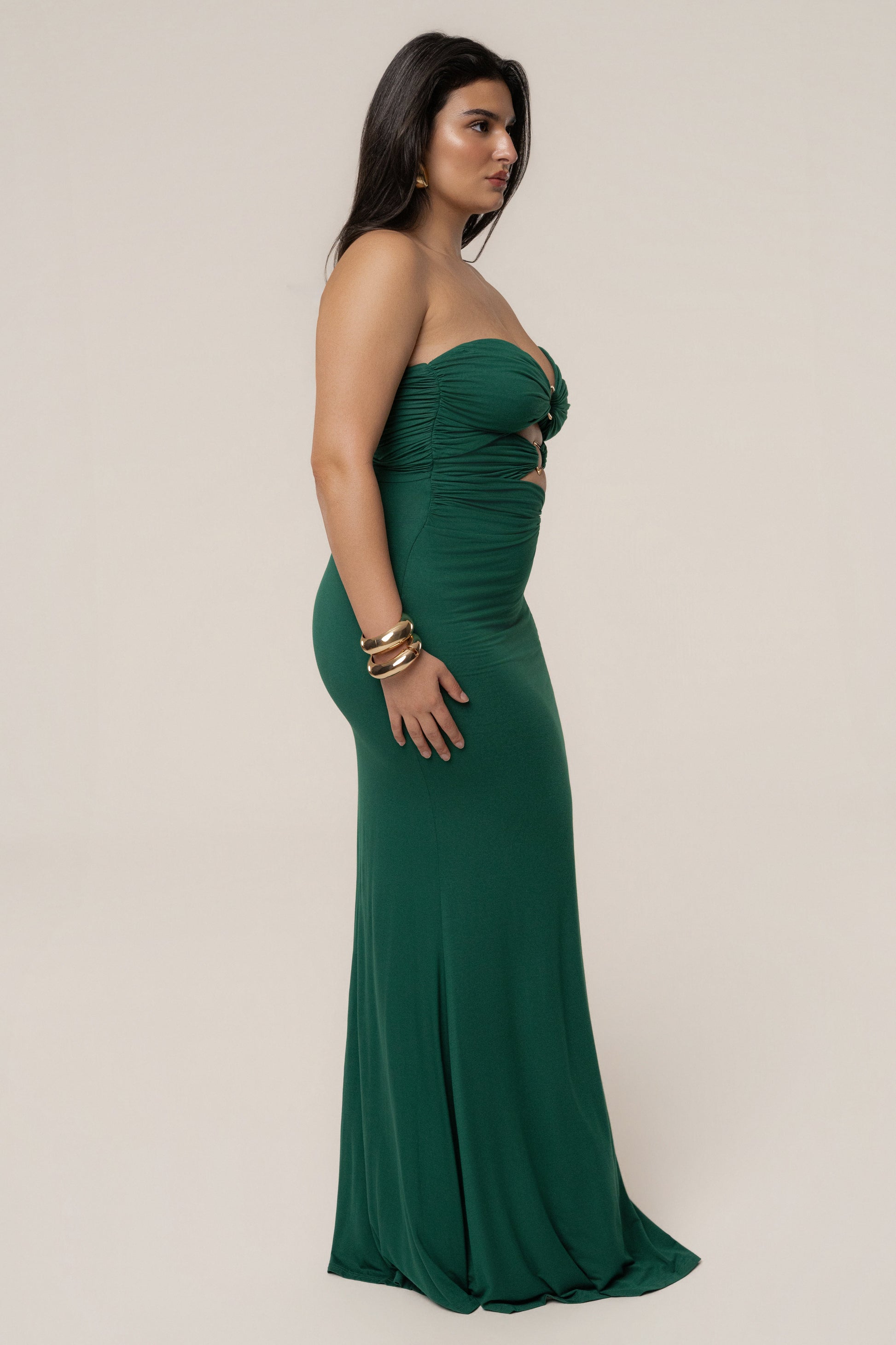 Green Athena Cutout Maxi Dress JLUXLABEL