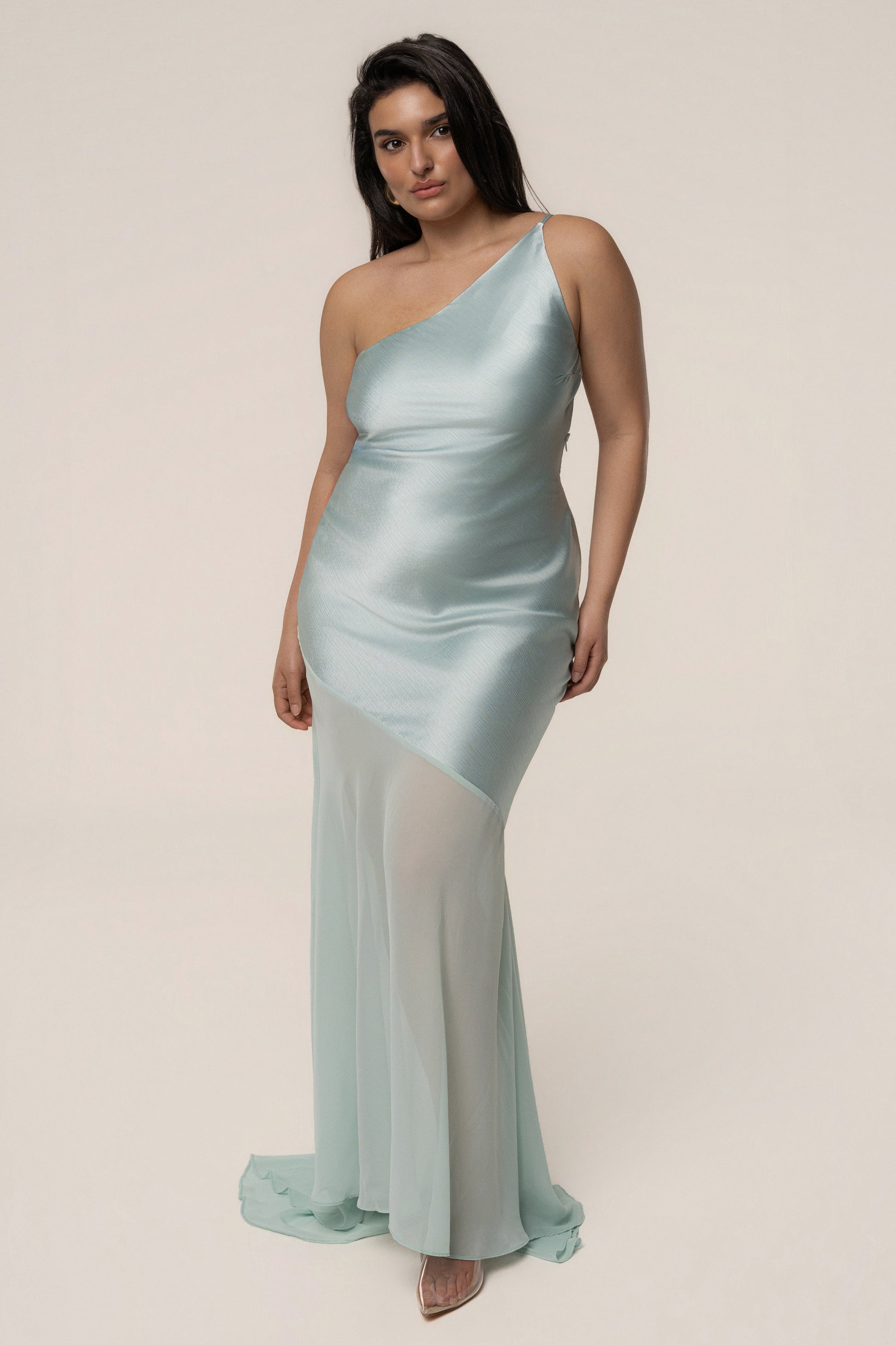 Blue Olivia  One Shoulder Maxi Dress JLUXLABEL