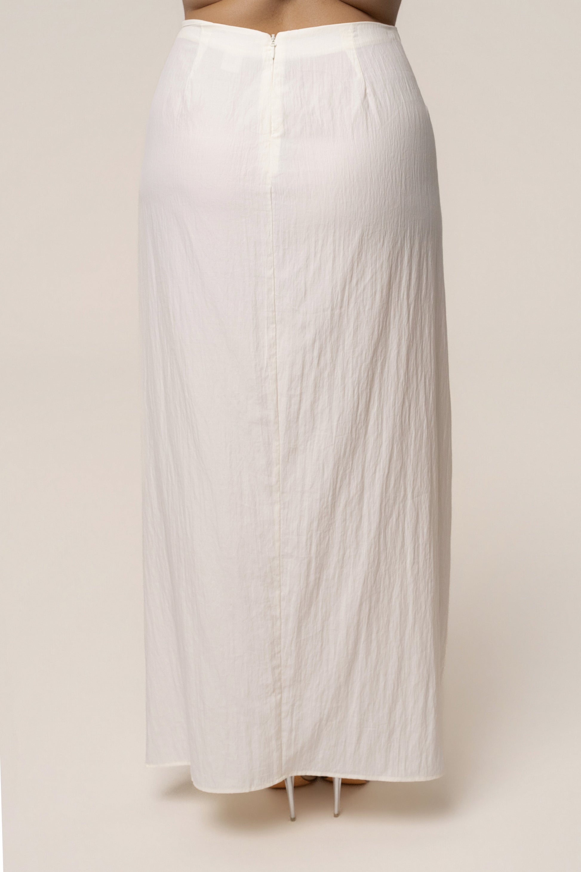 Ivory Flowing Elegance Maxi Skirt JLUXLABEL
