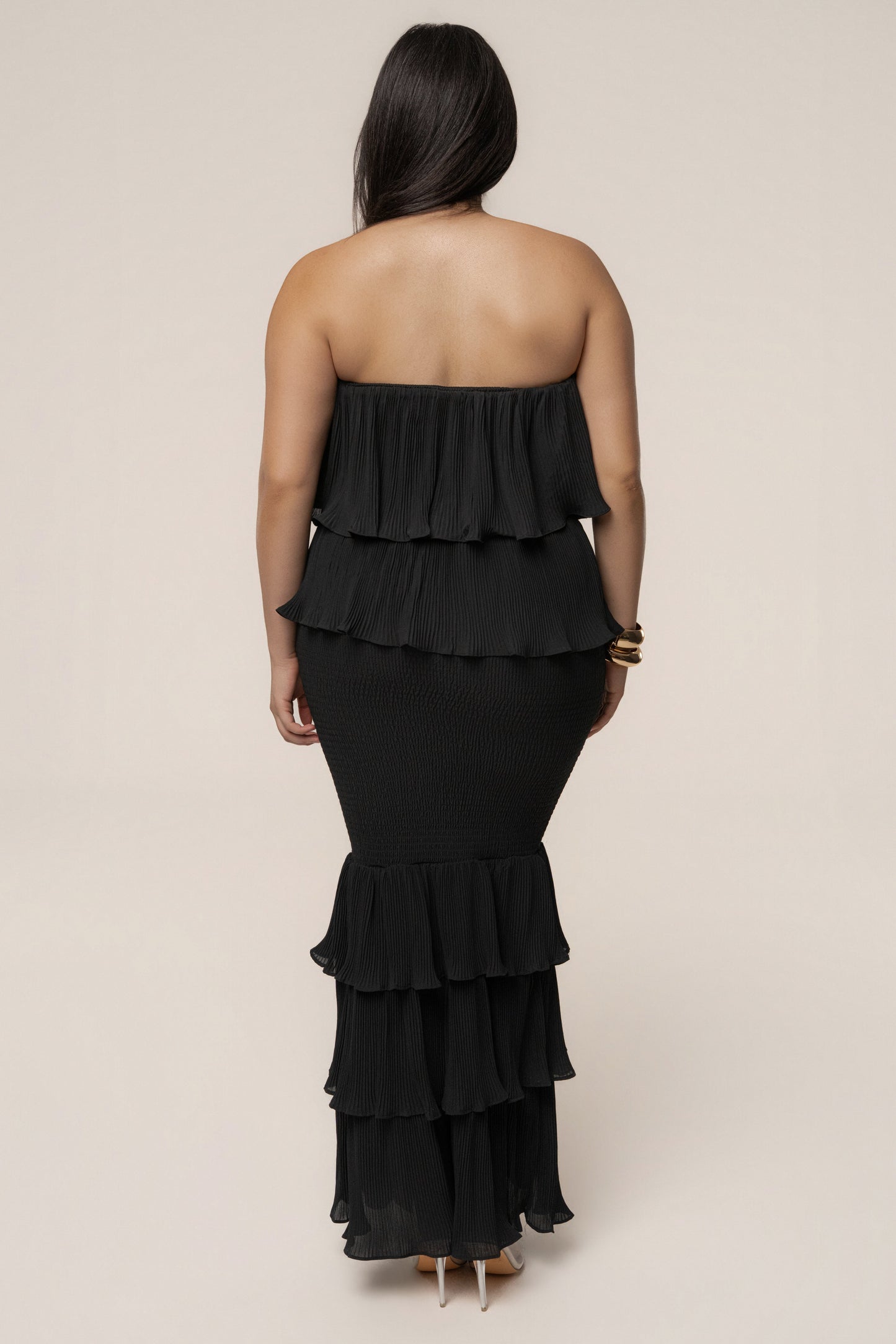 Black Casa Blanca Ruffle Dress JLUXLABEL