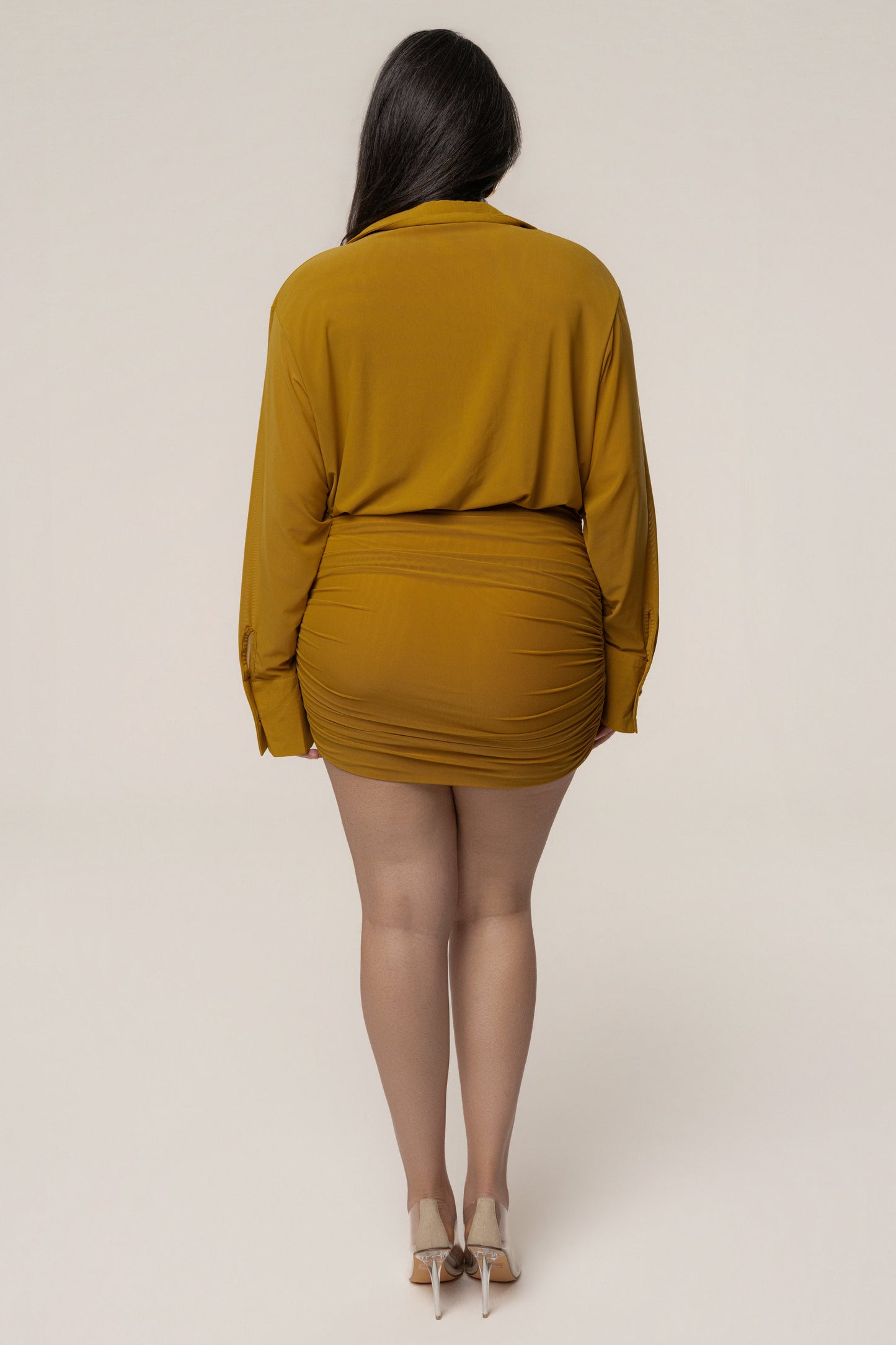 Lime Leah Plunge Mini Dress JLUXLABEL