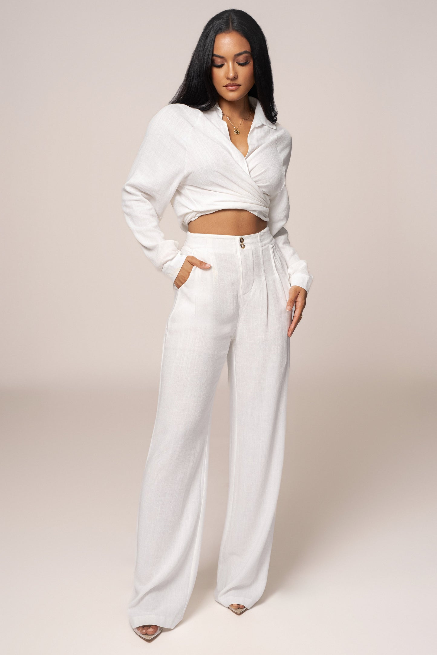 Ivory Thea Linen Pants JLUXLABEL