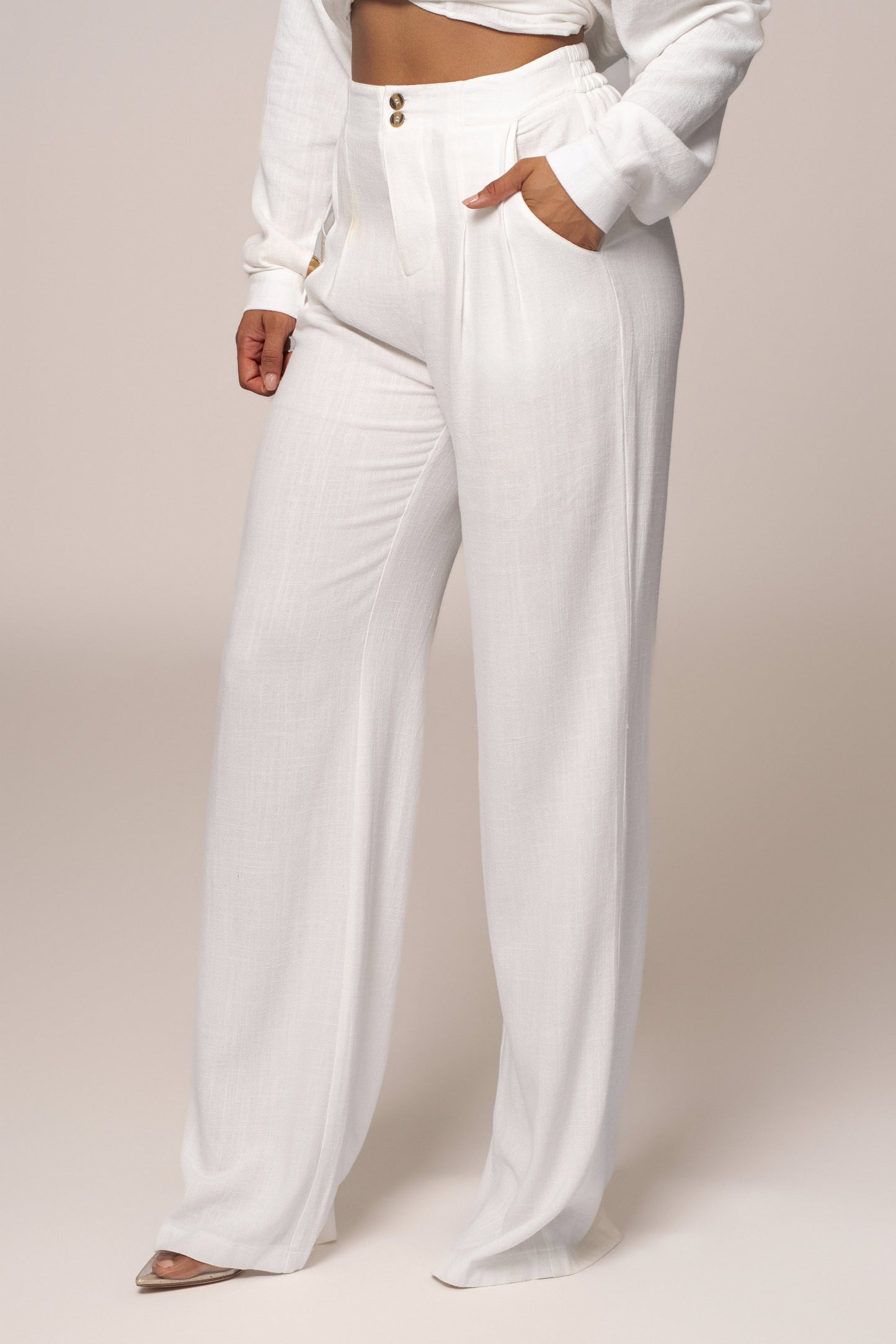 Ivory Thea Linen Pants JLUXLABEL