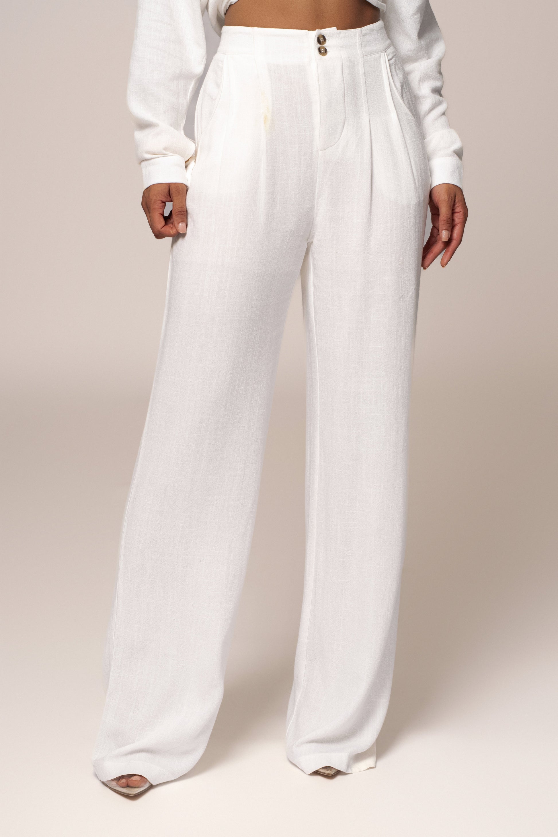 Ivory Thea Linen Pants JLUXLABEL