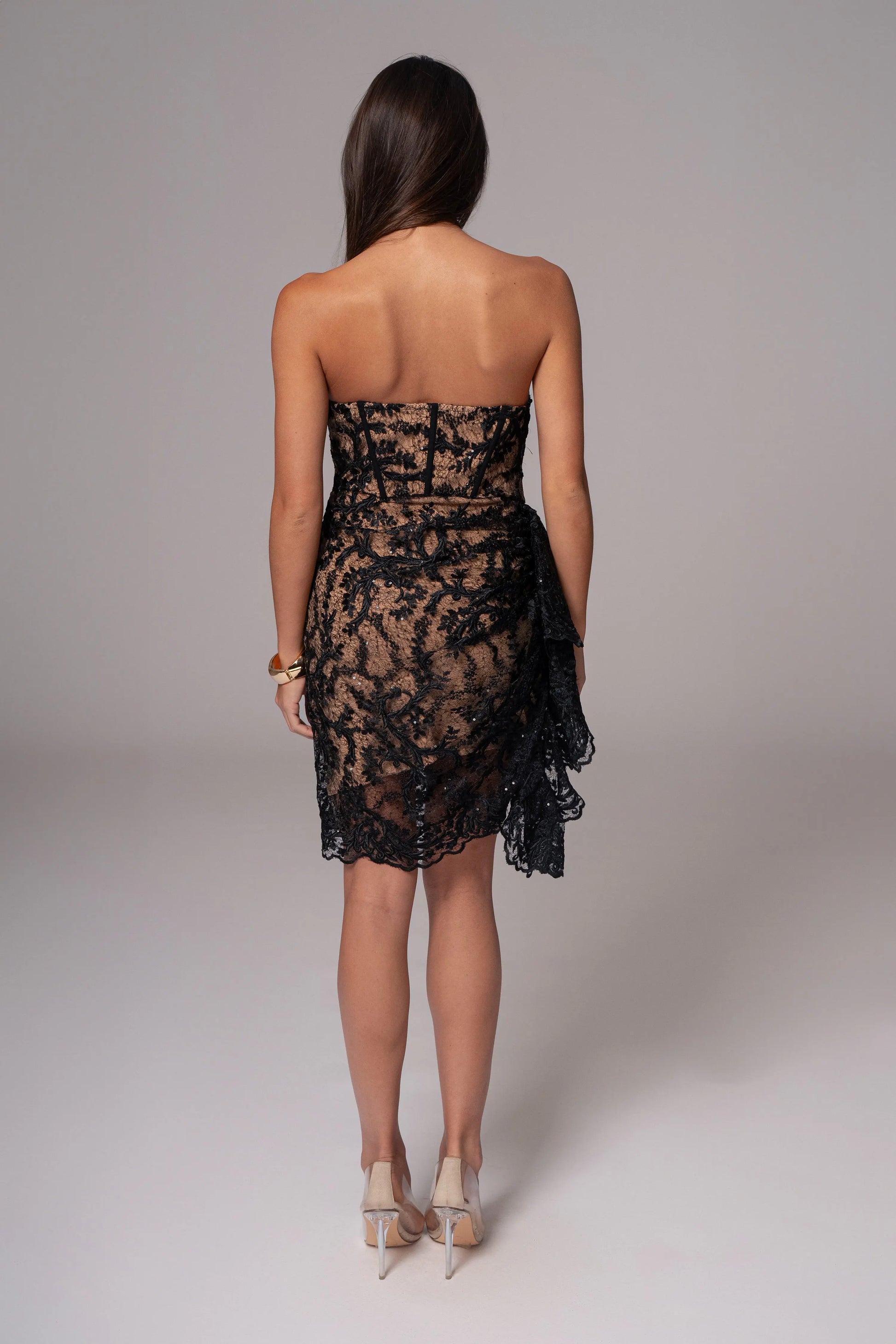 Black Marilyn Lace Mini Dress JLUXLABEL