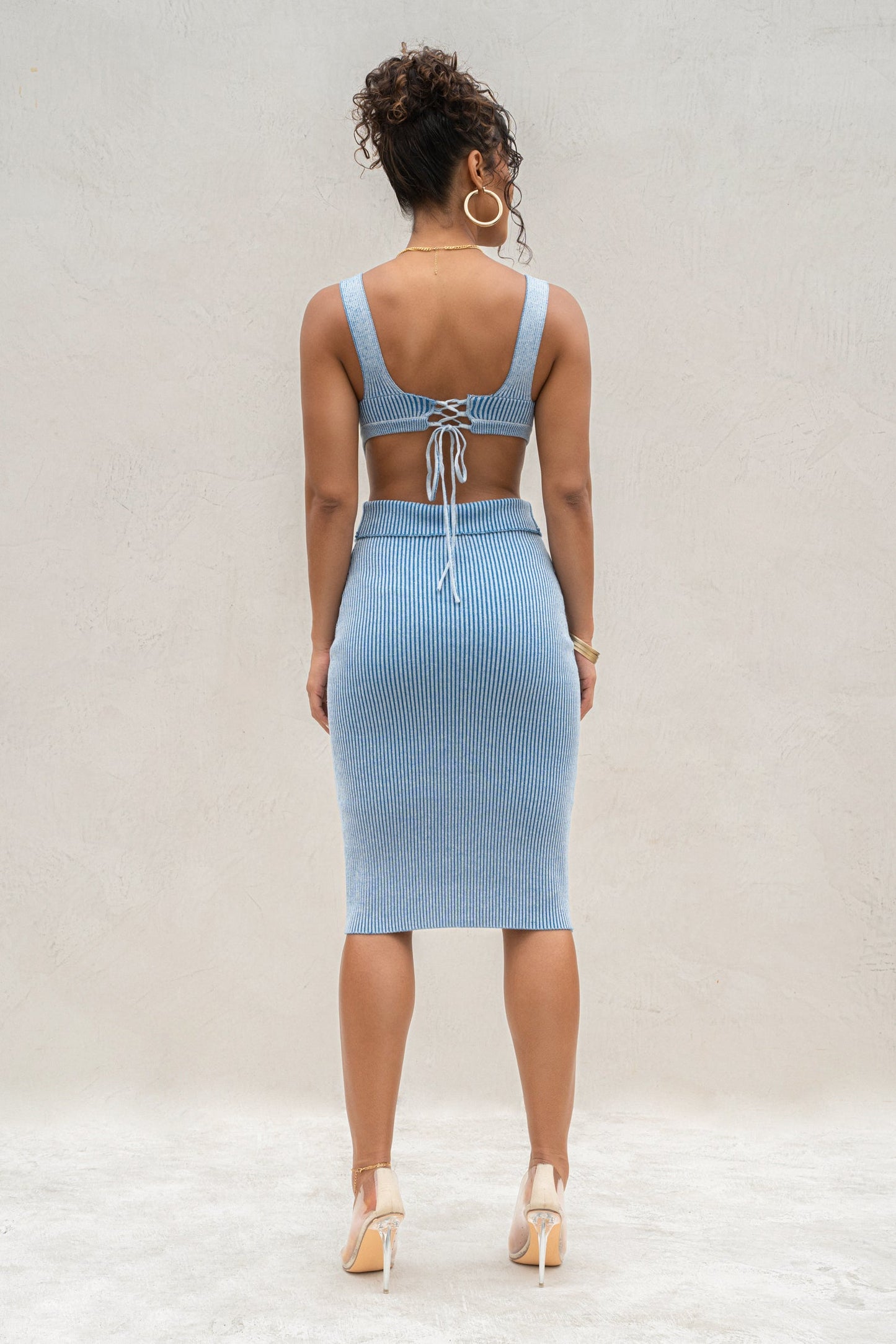 Denim/White Over The Top Skirt