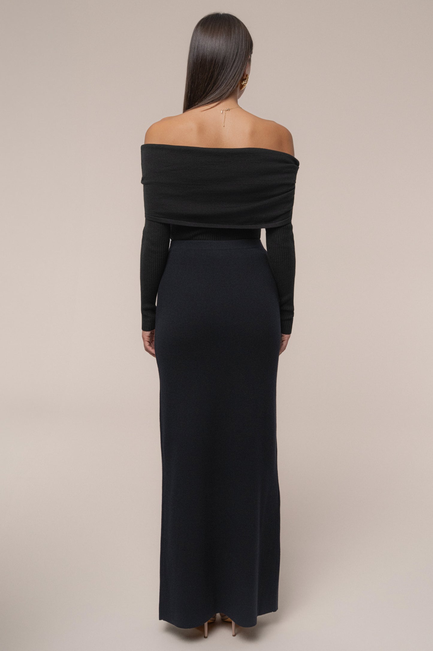 Black London Knit Maxi Skirt