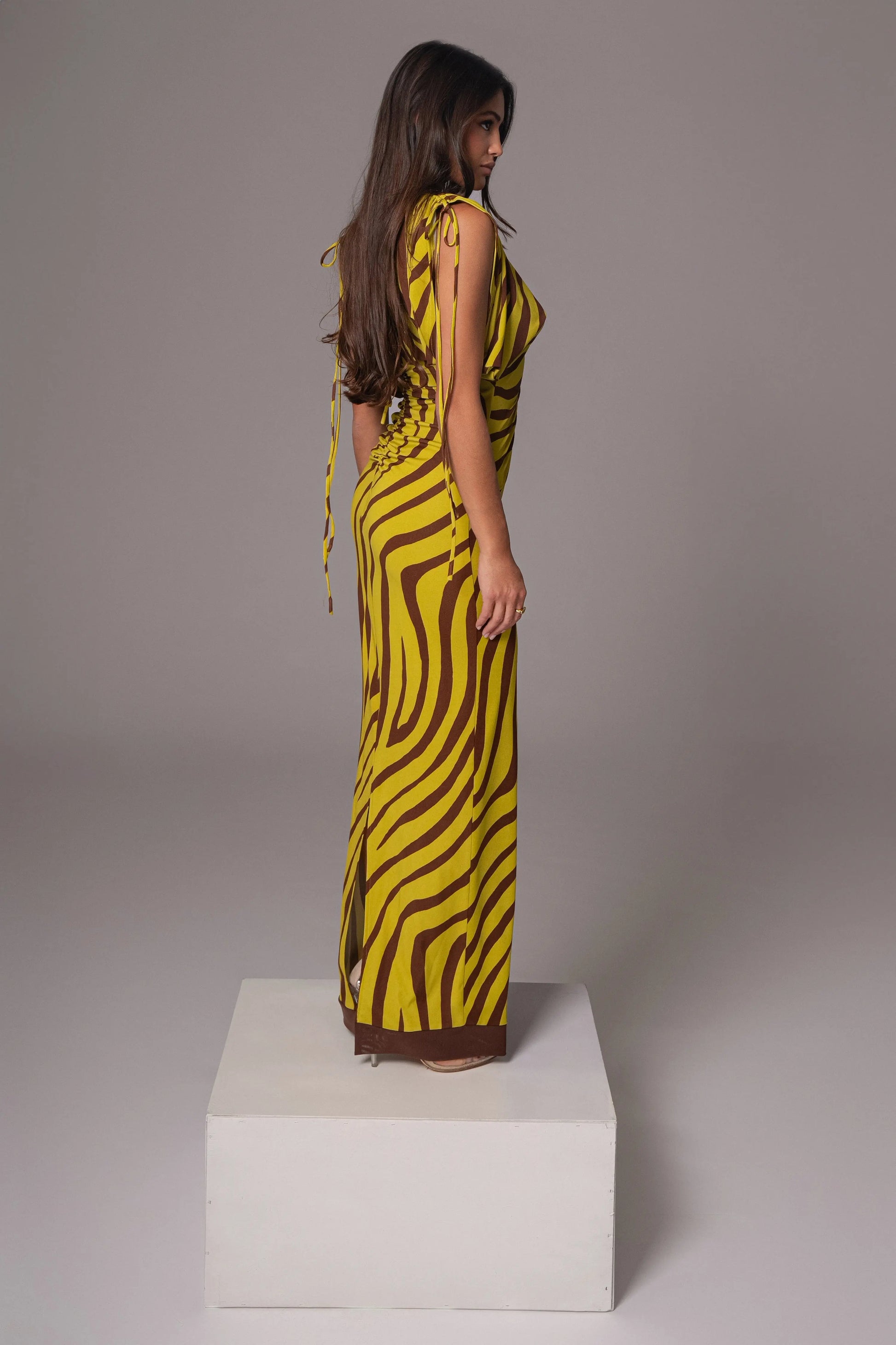 Lime Print Occasion Print Maxi Dress JLUXLABEL
