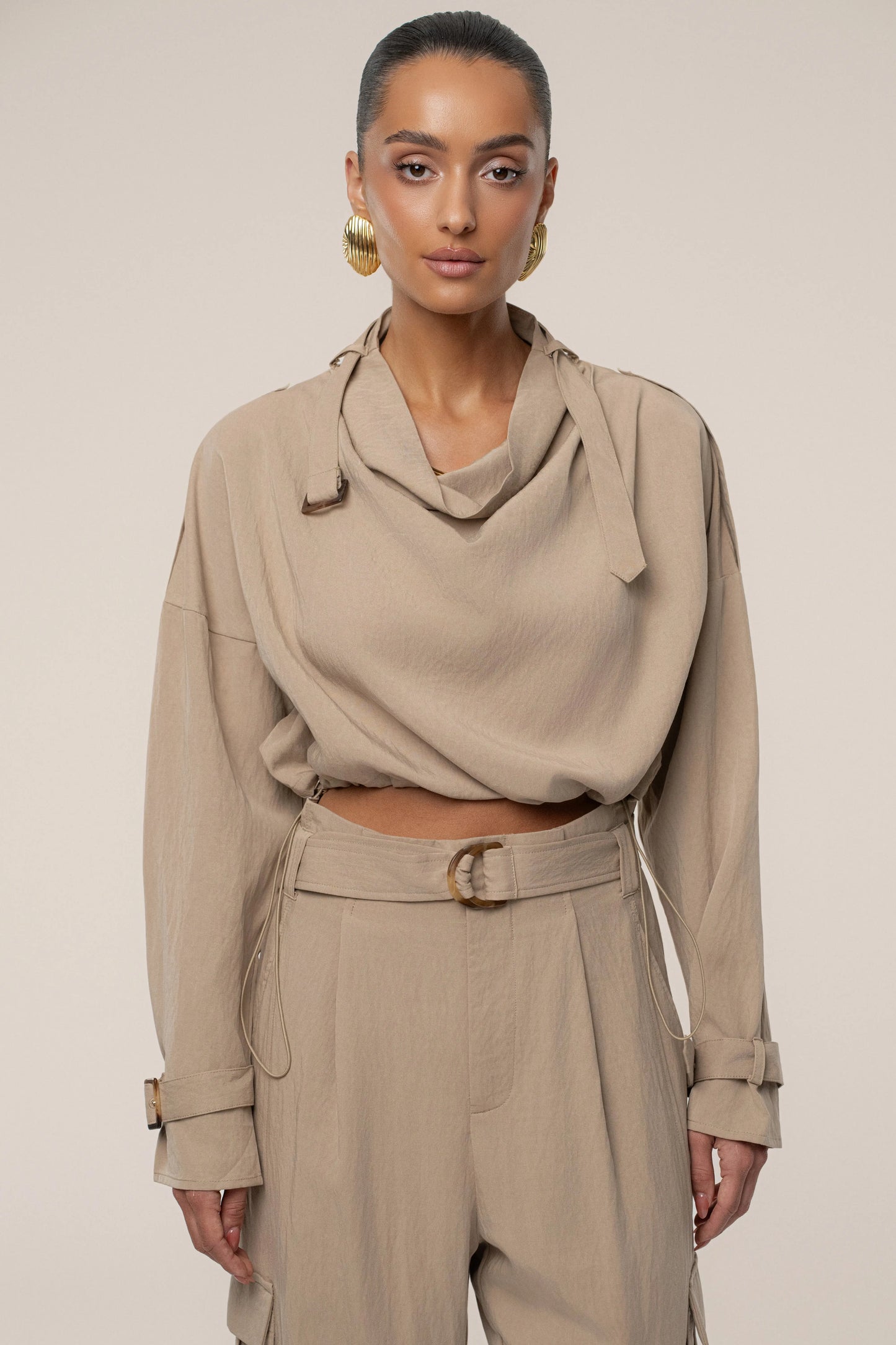 Beige Wanderlust Crop Top JLUXLABEL