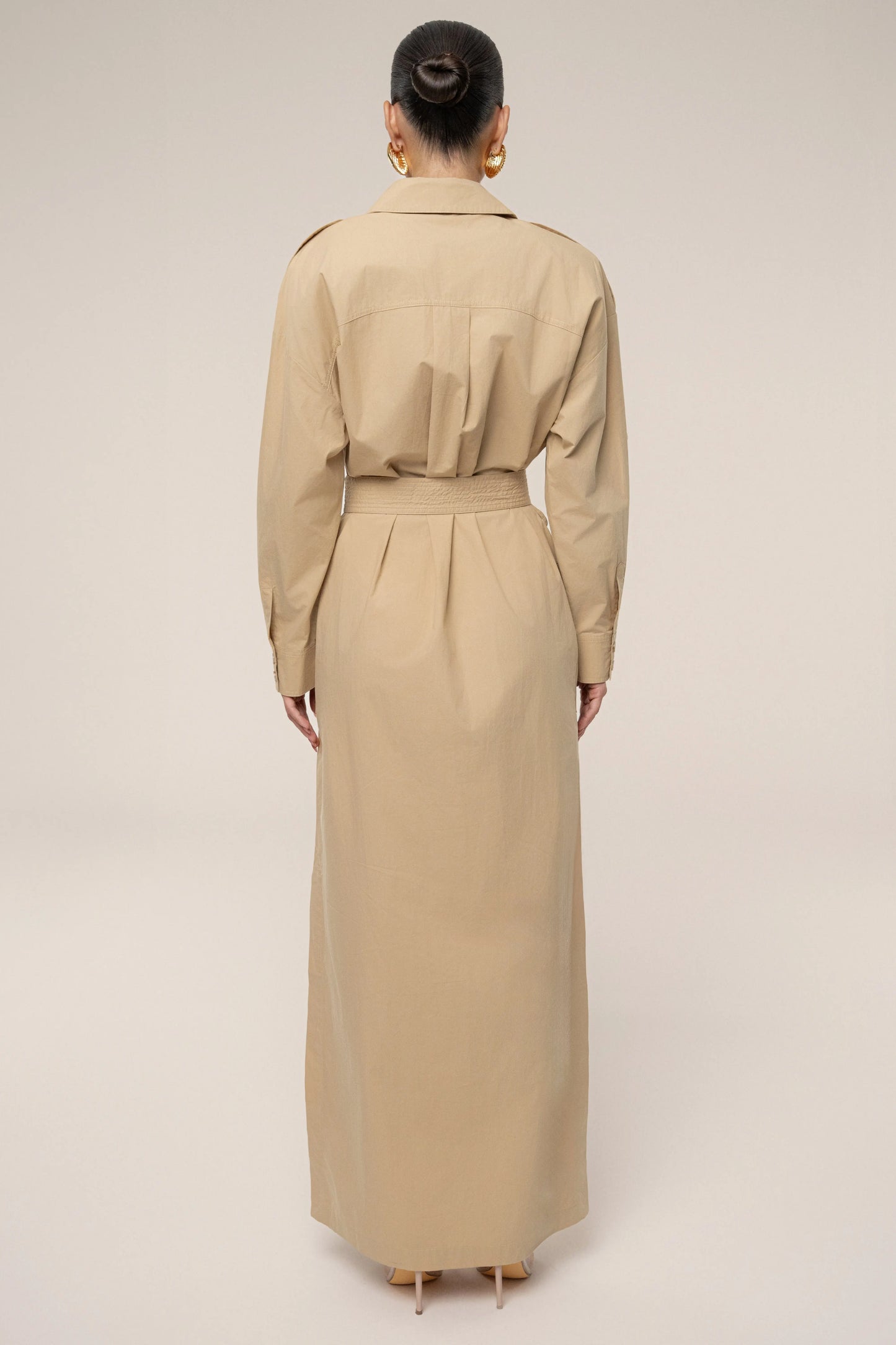 Khaki Harbor Shore Belted Maxi Dress JLUXLABEL