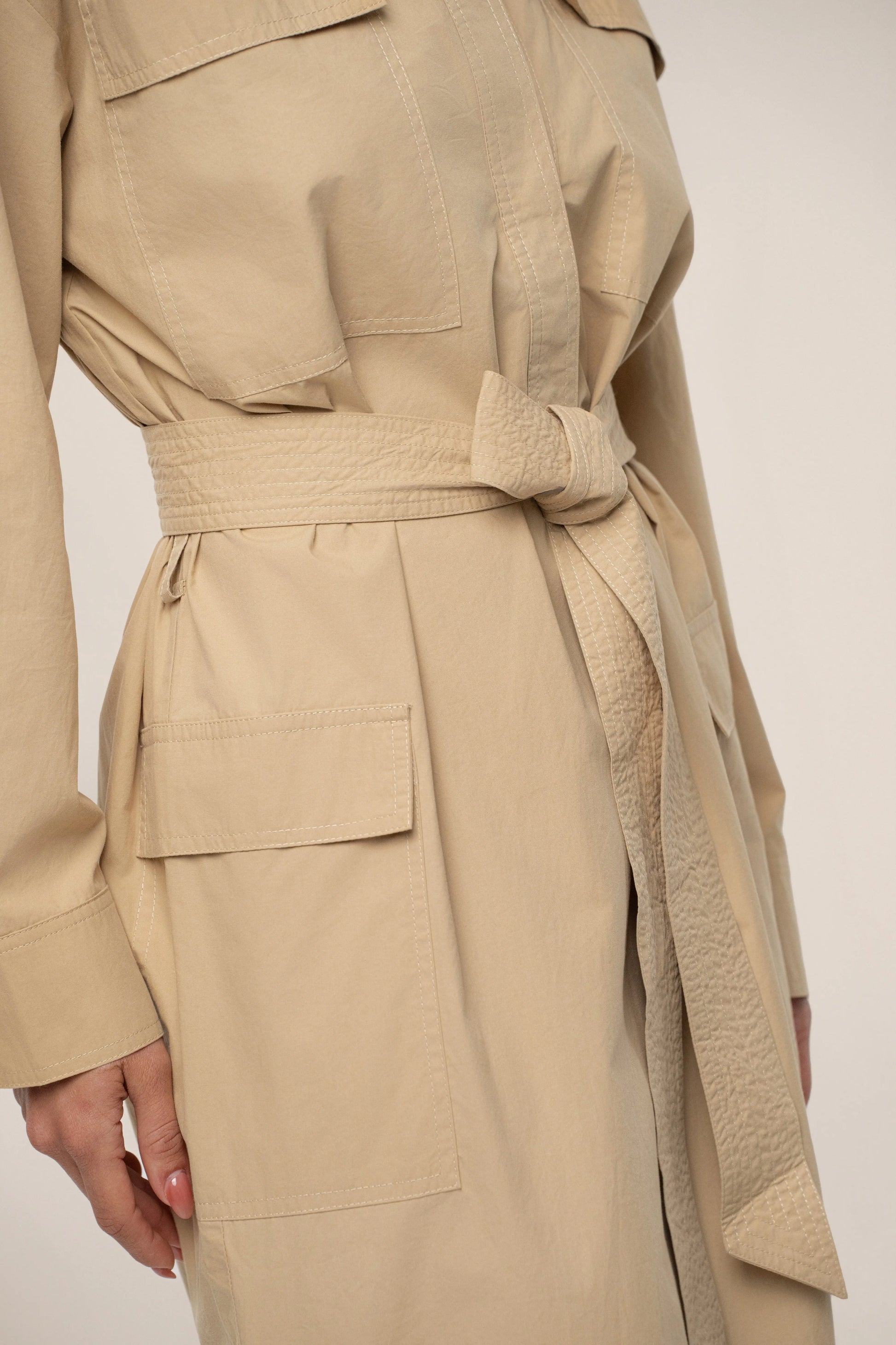 Khaki Harbor Shore Belted Maxi Dress JLUXLABEL