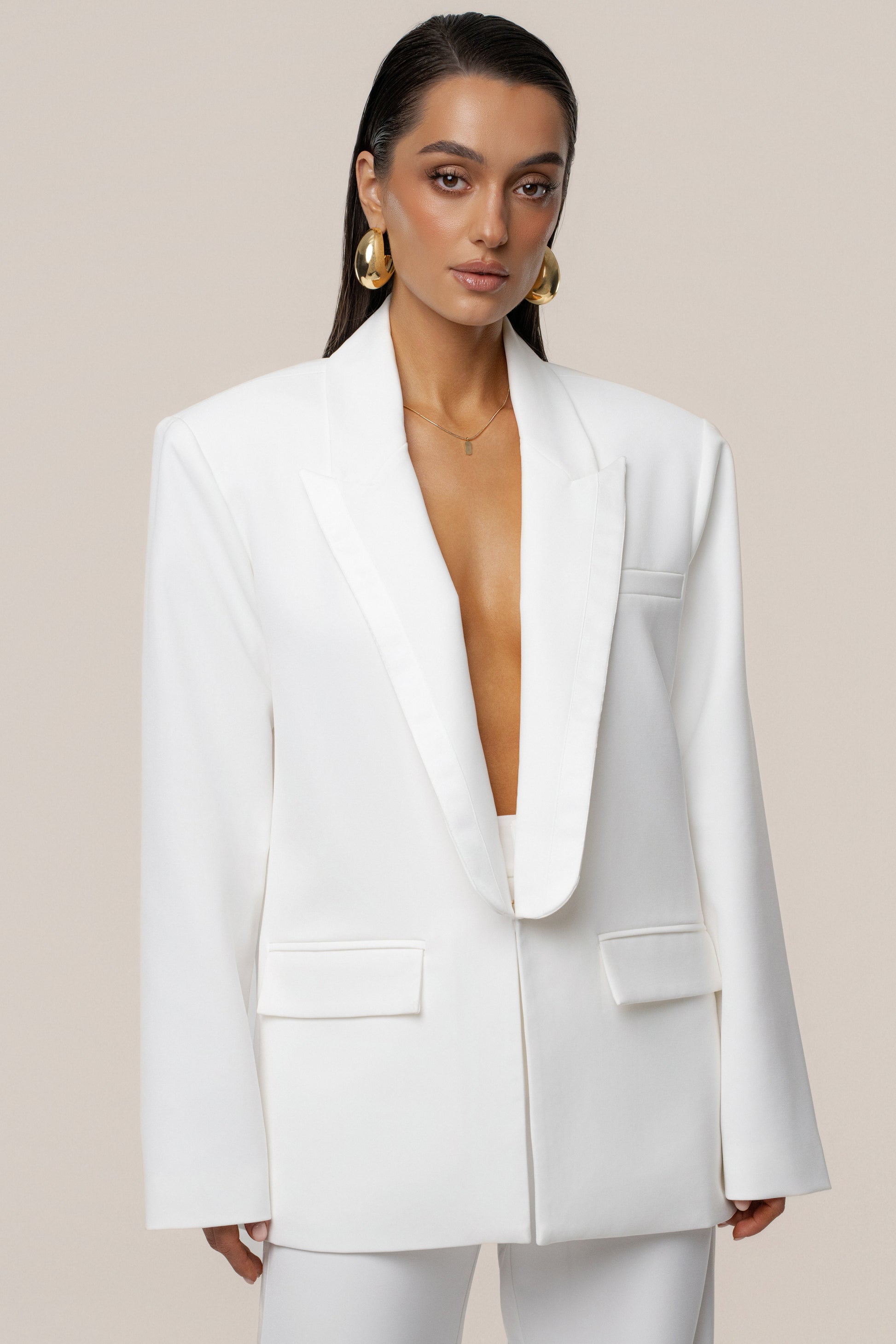 Ivory Suite Life Woven Blazer JLUXLABEL