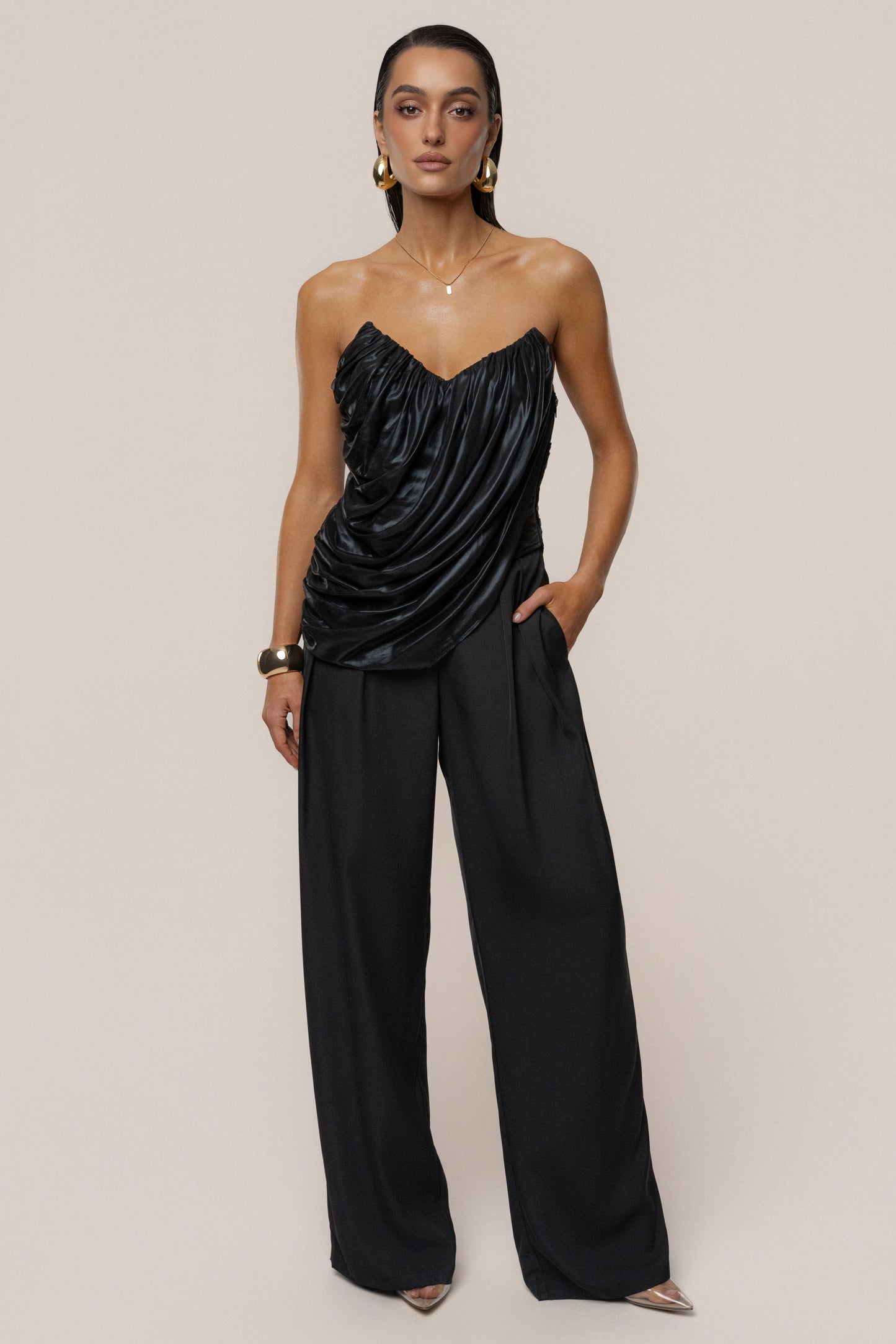 Black Soirée Metallic Top