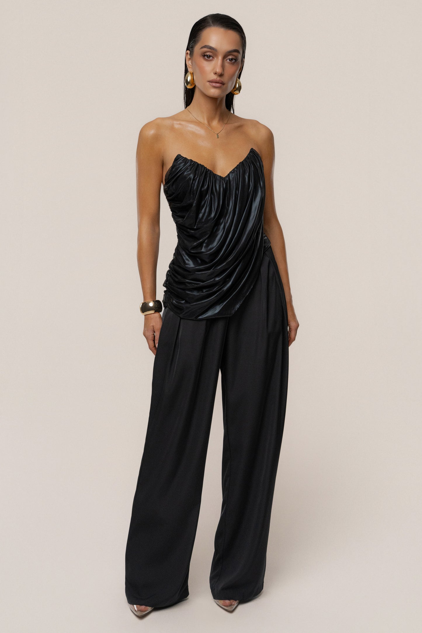Black Soirée Metallic Top