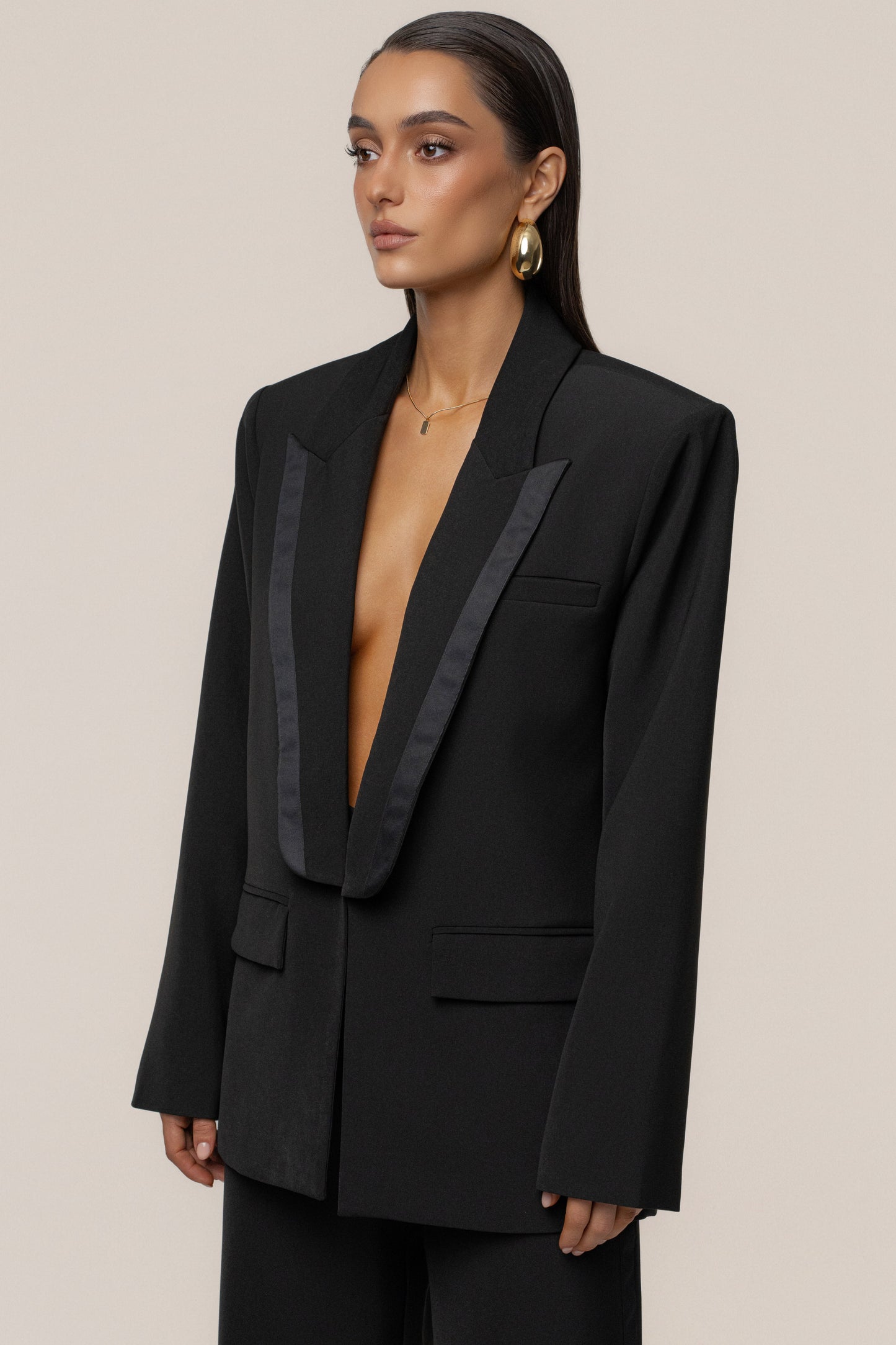 Black Suite Life Woven Blazer