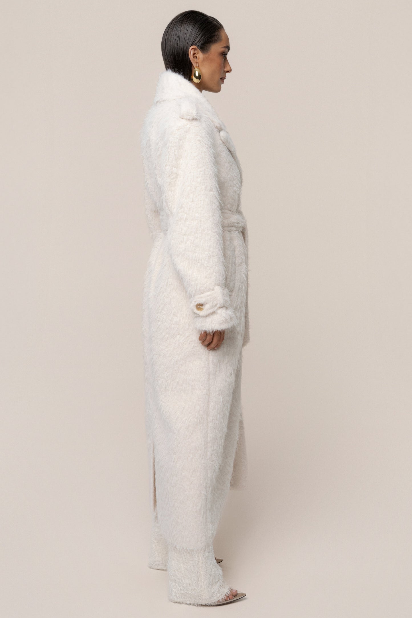 Ivory Warm Layers Oversize Coat