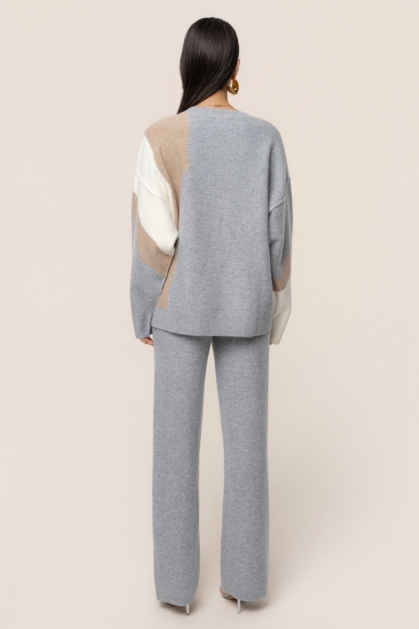 Grey Emelie Knit Pant Set