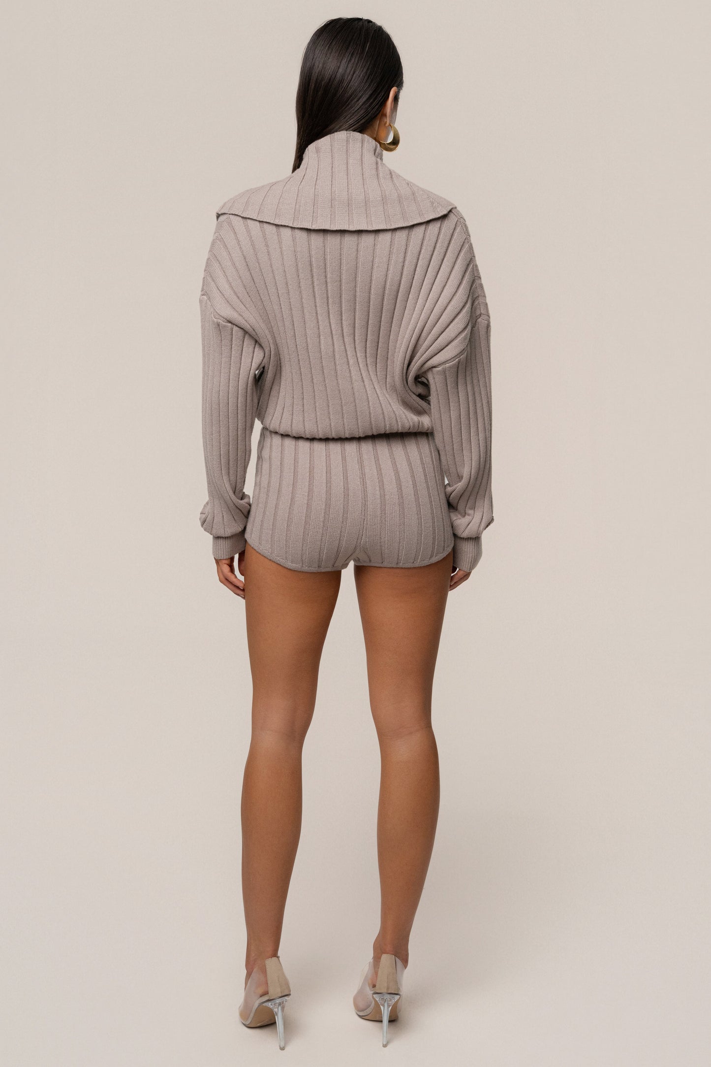 Taupe Knit Things Ribbed Shorts JLUXLABEL